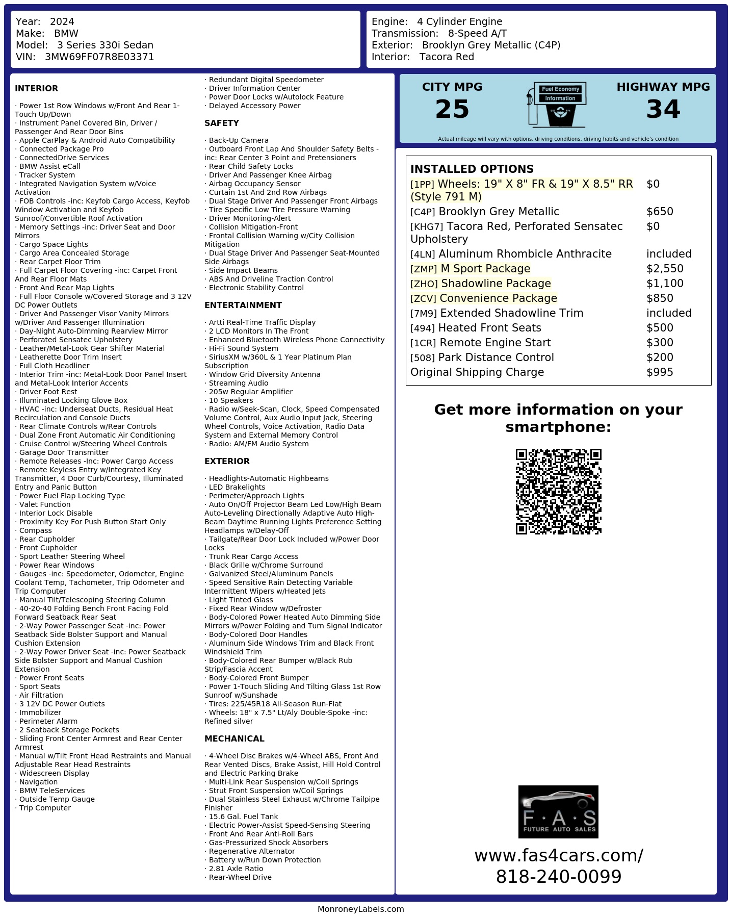 Monroney Label