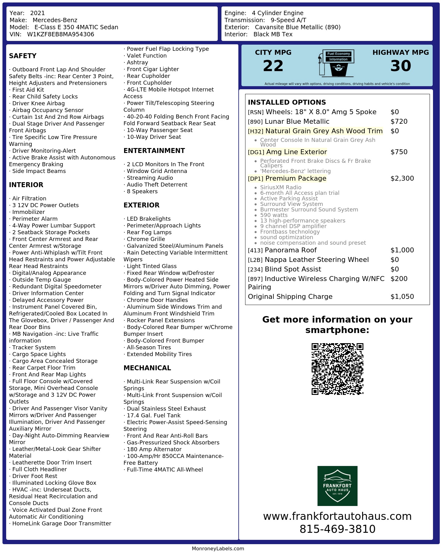 Monroney Label