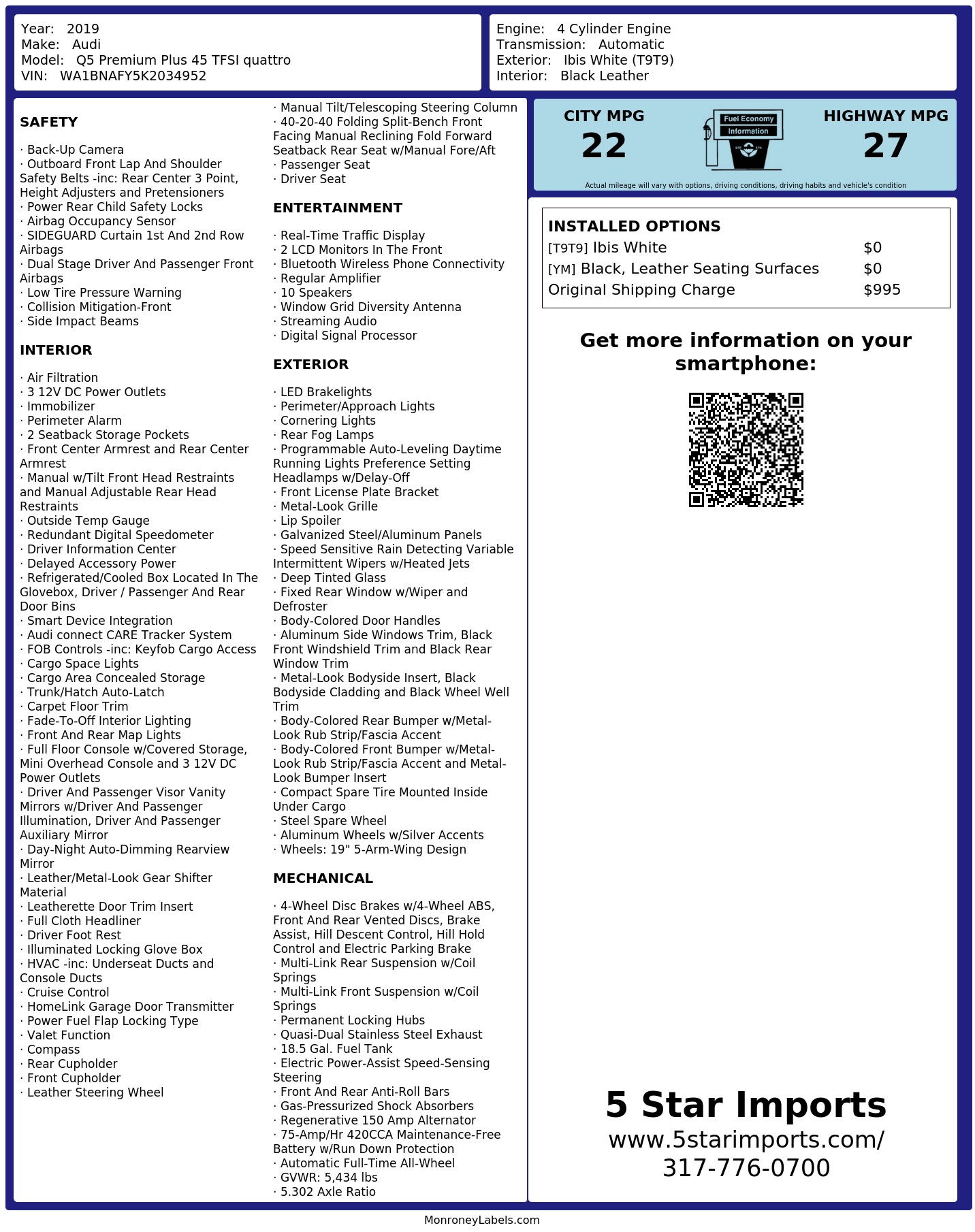 Monroney Label