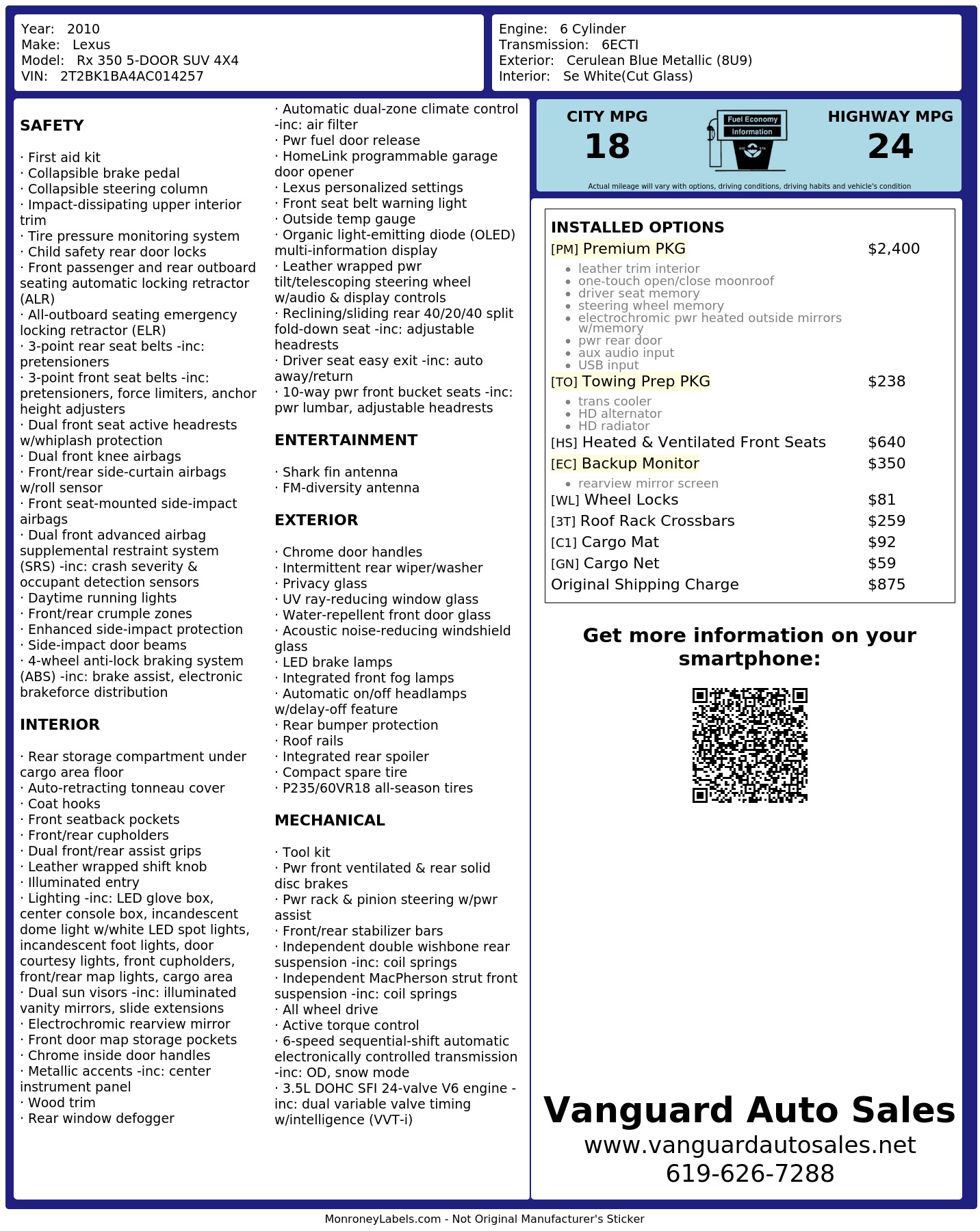 Monroney Label