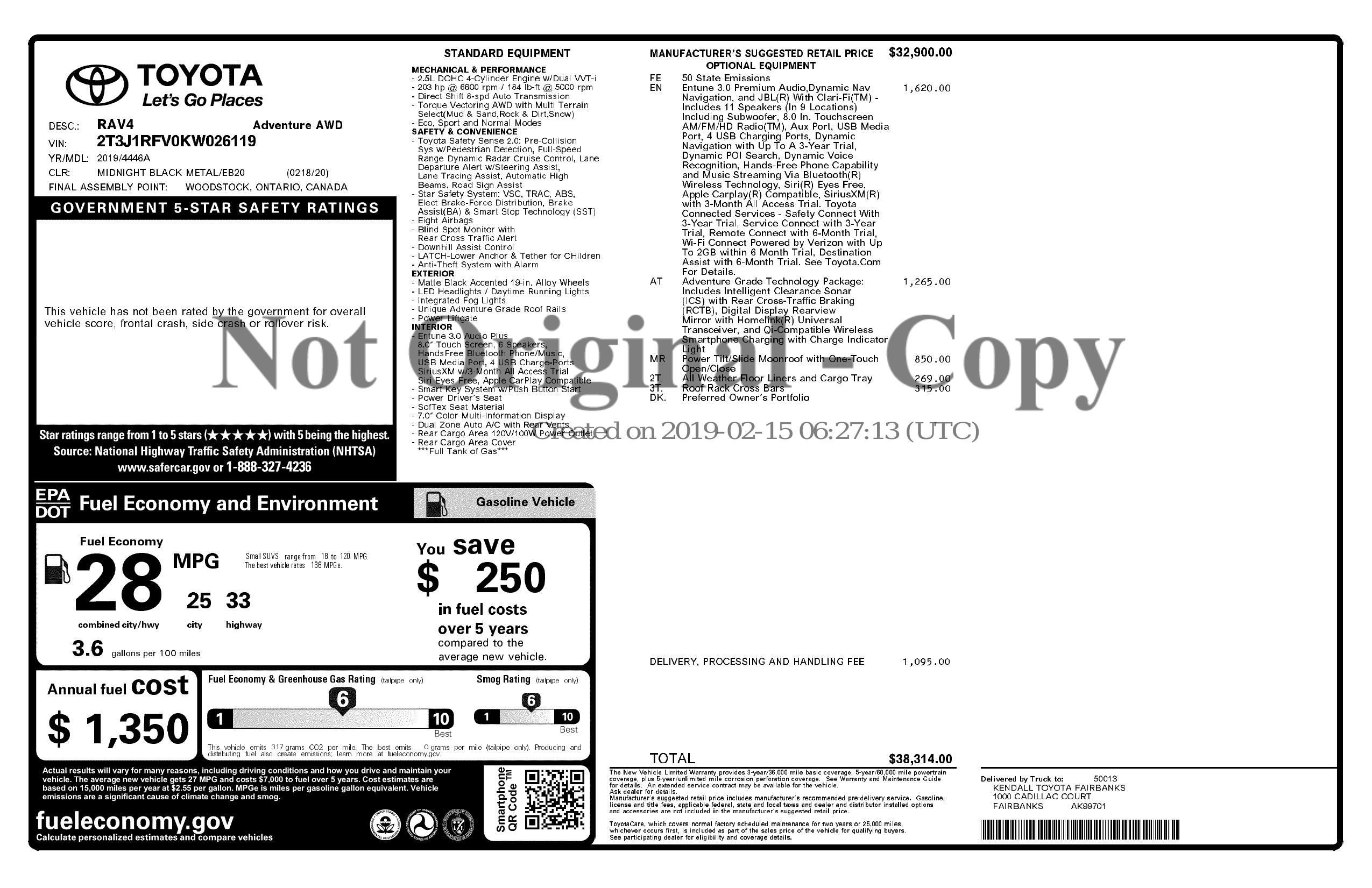 Monroney Label
