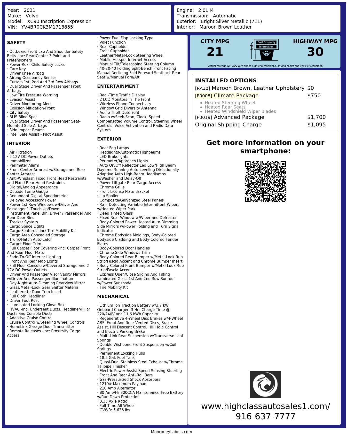 Monroney Label