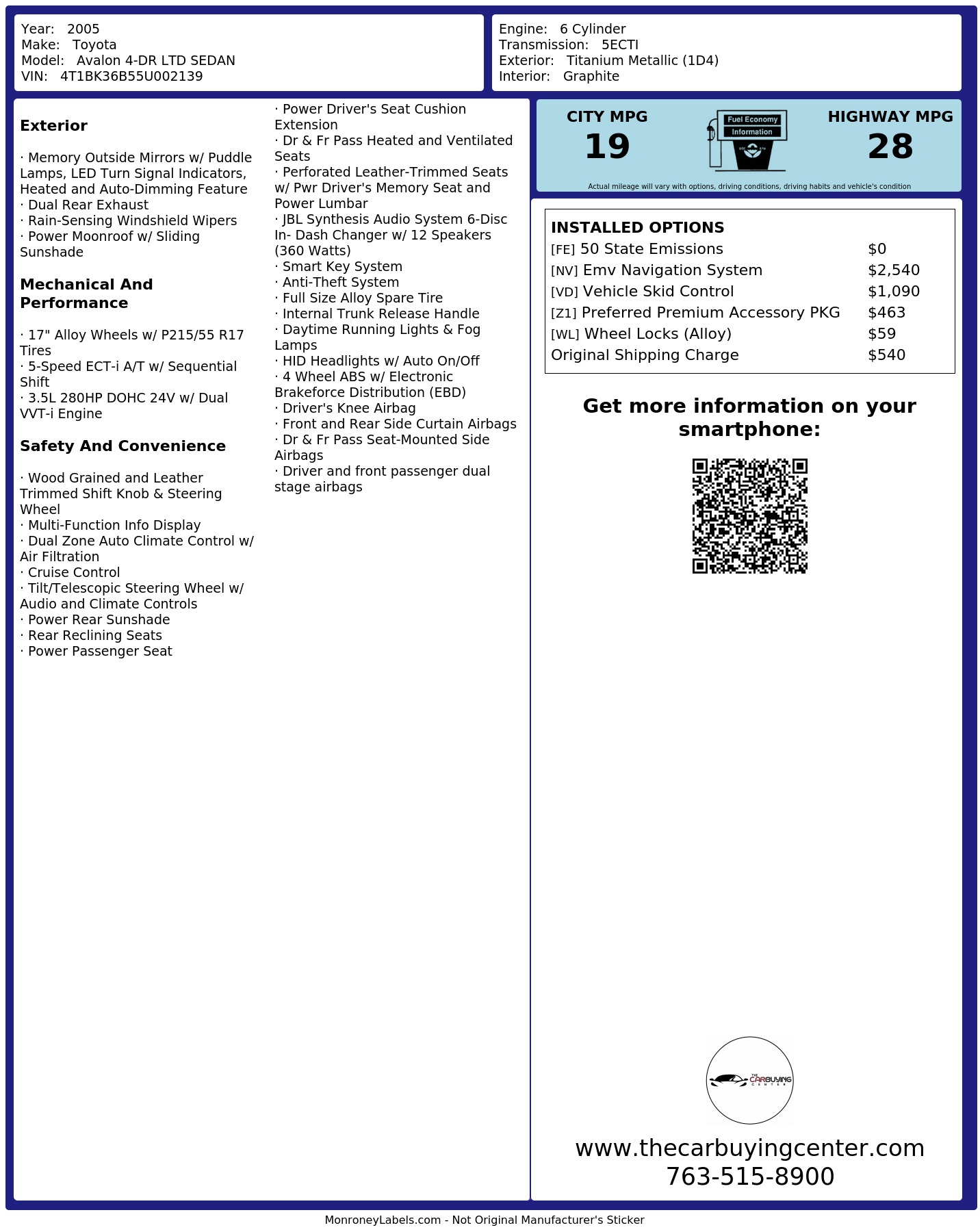 Monroney Label