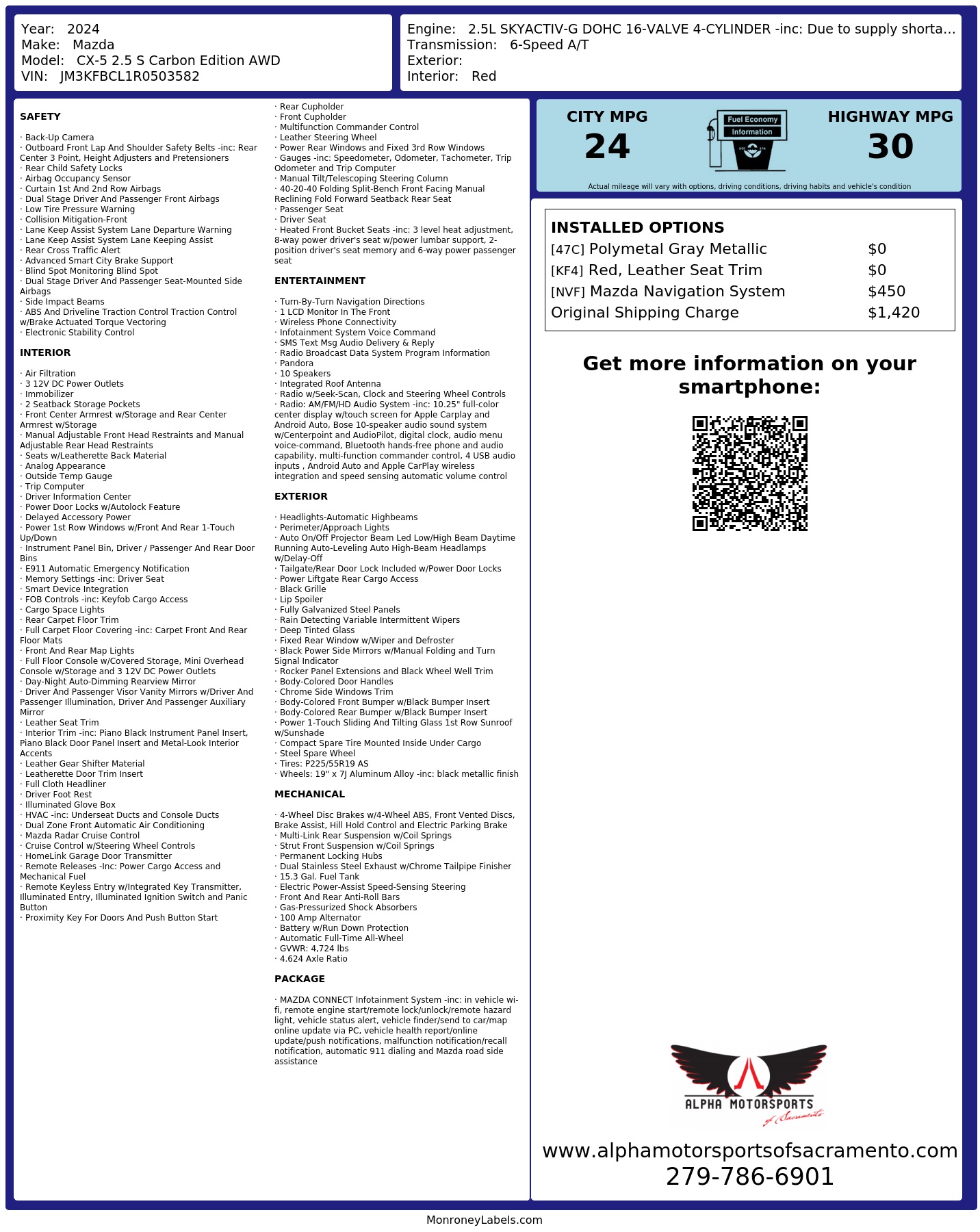 Monroney Label