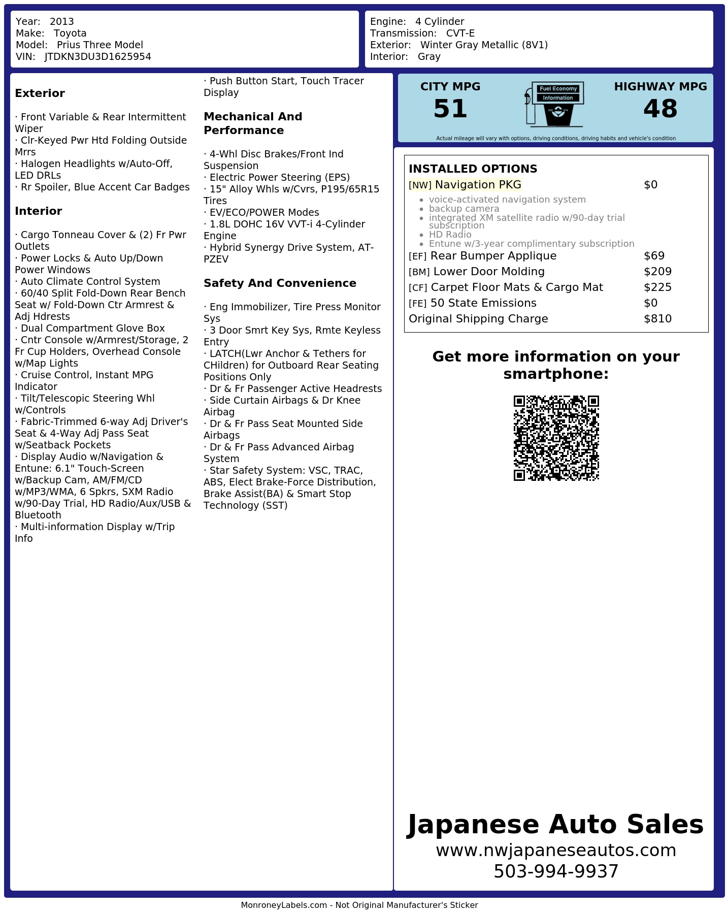Monroney Label