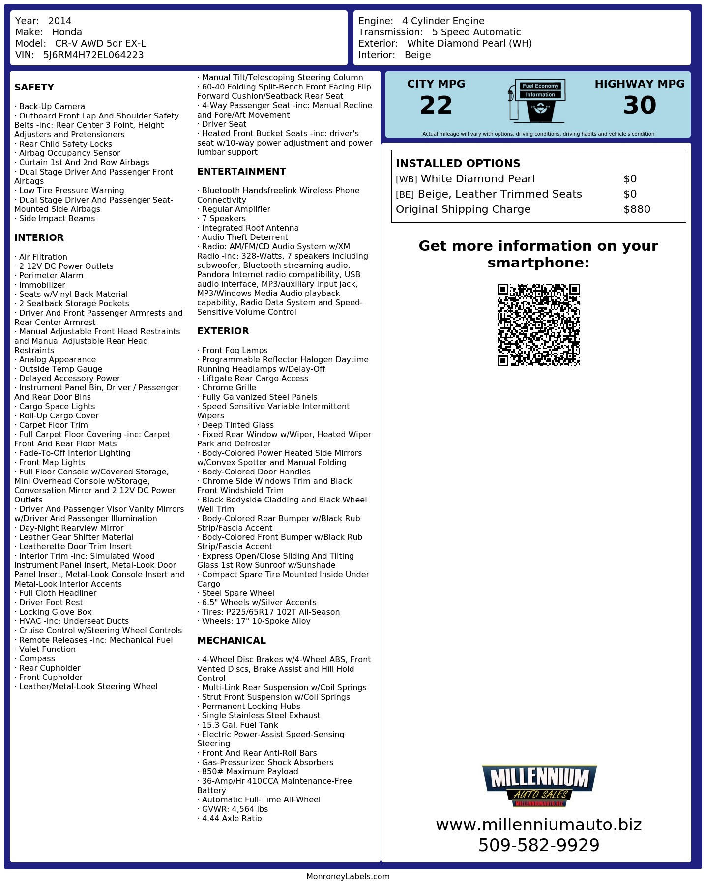 Monroney Label