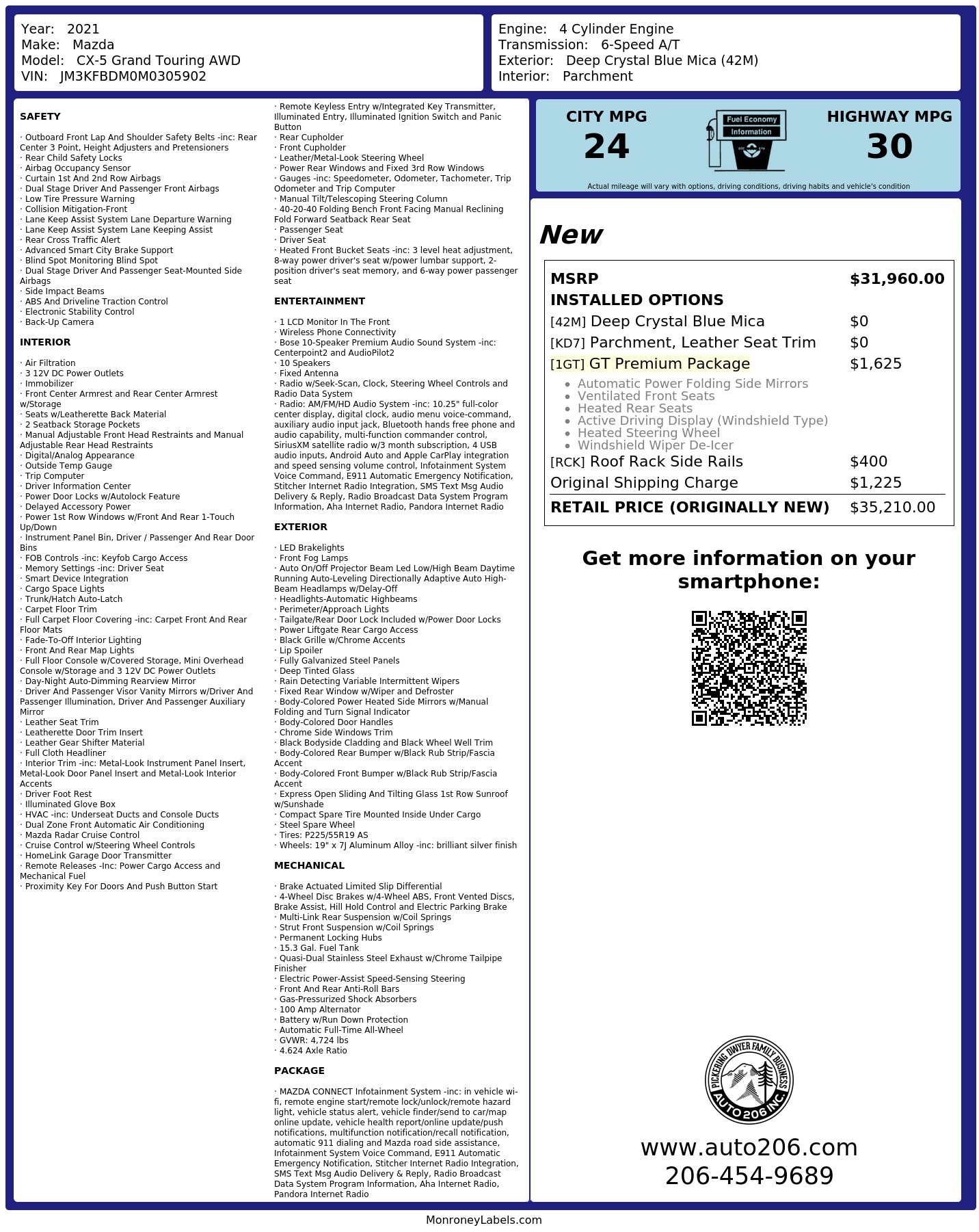 Monroney Label