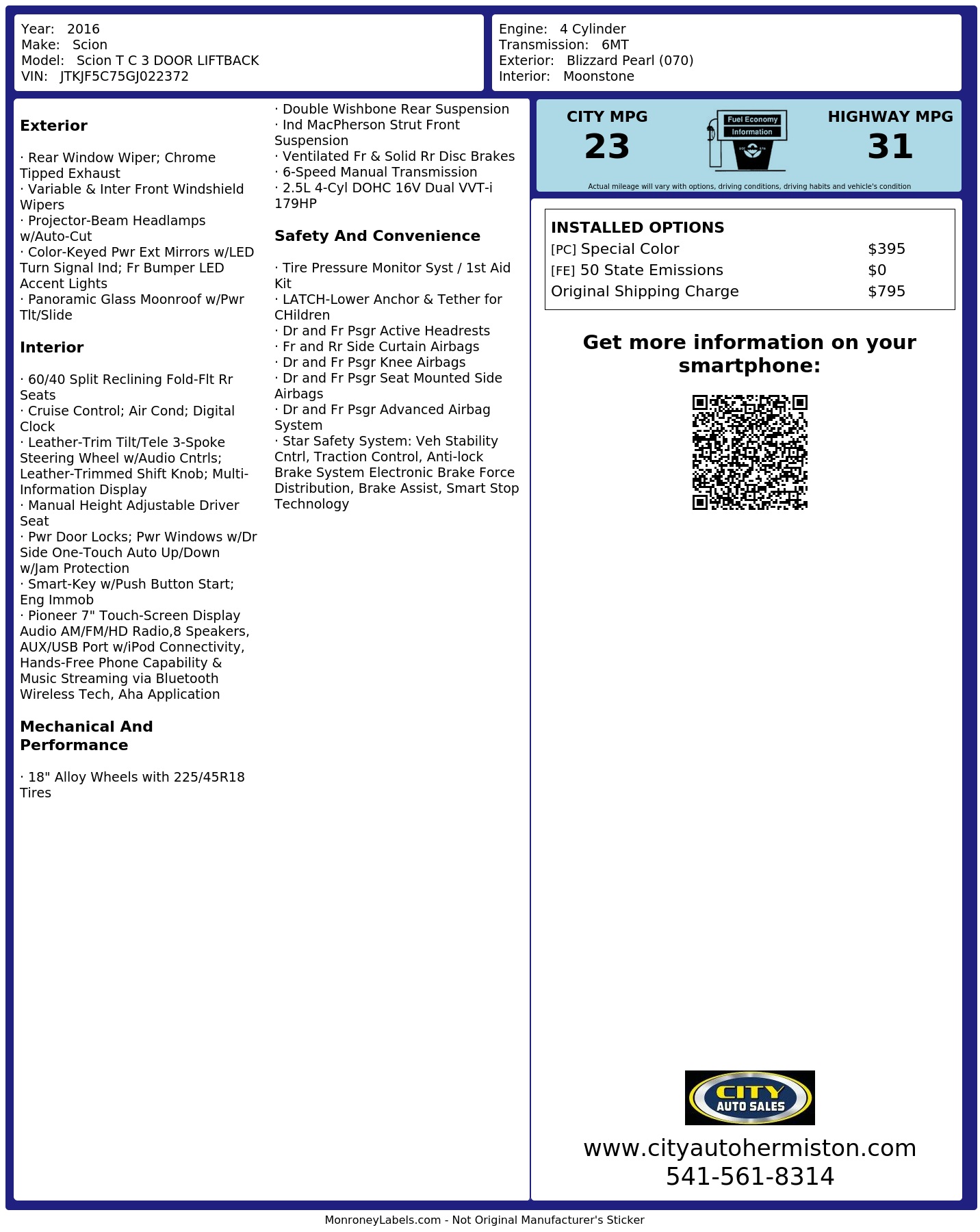 Monroney Label