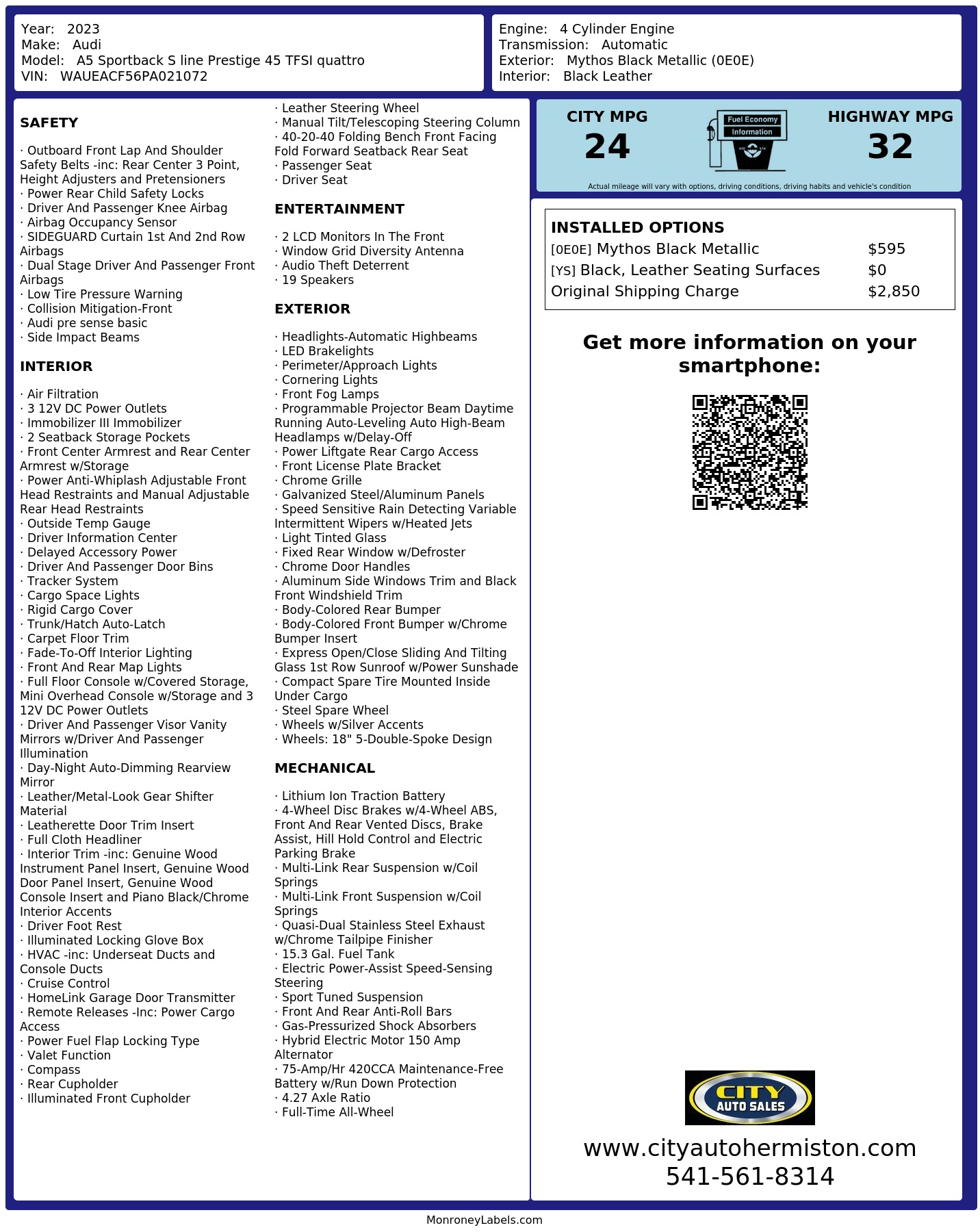 Monroney Label