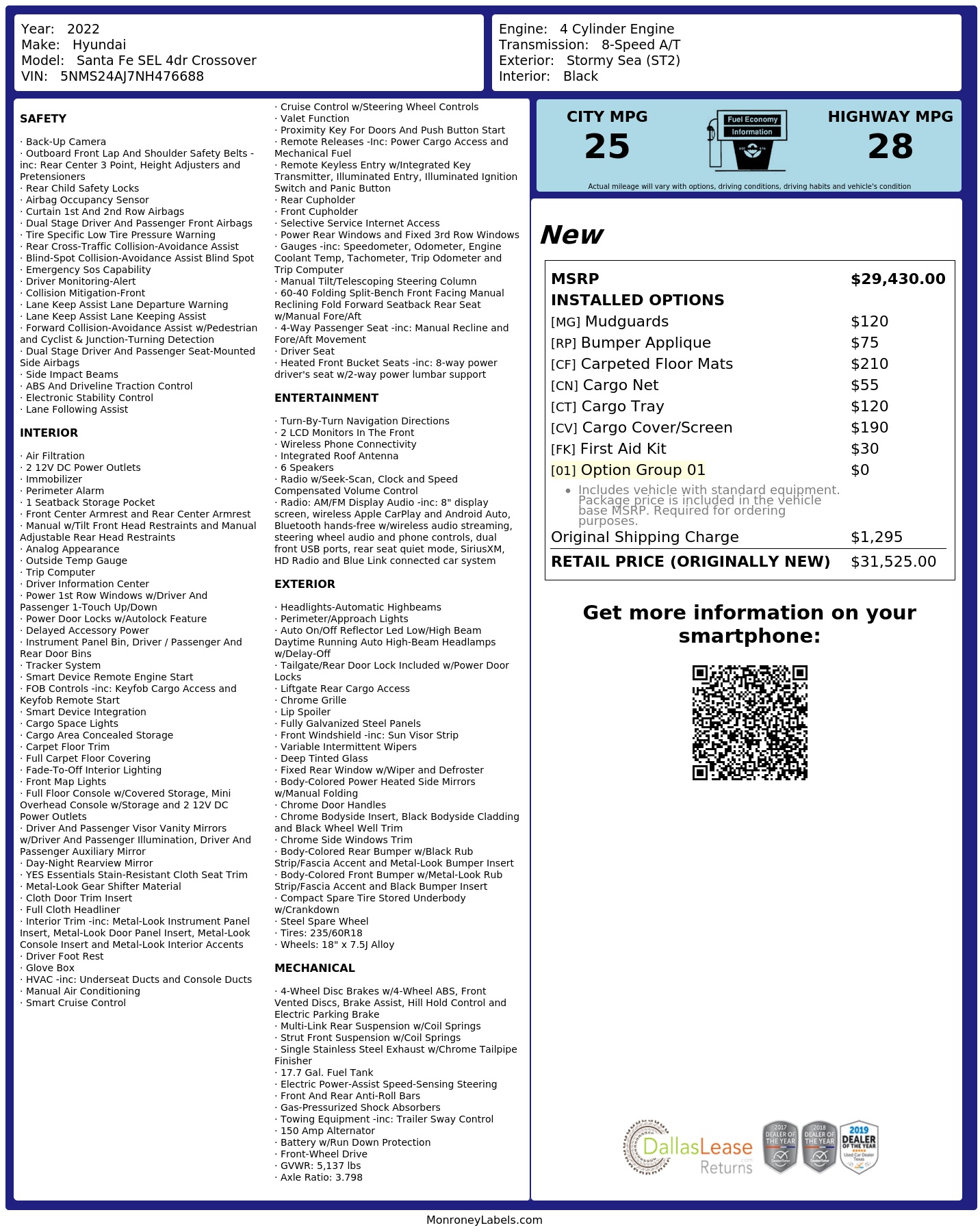 Monroney Label
