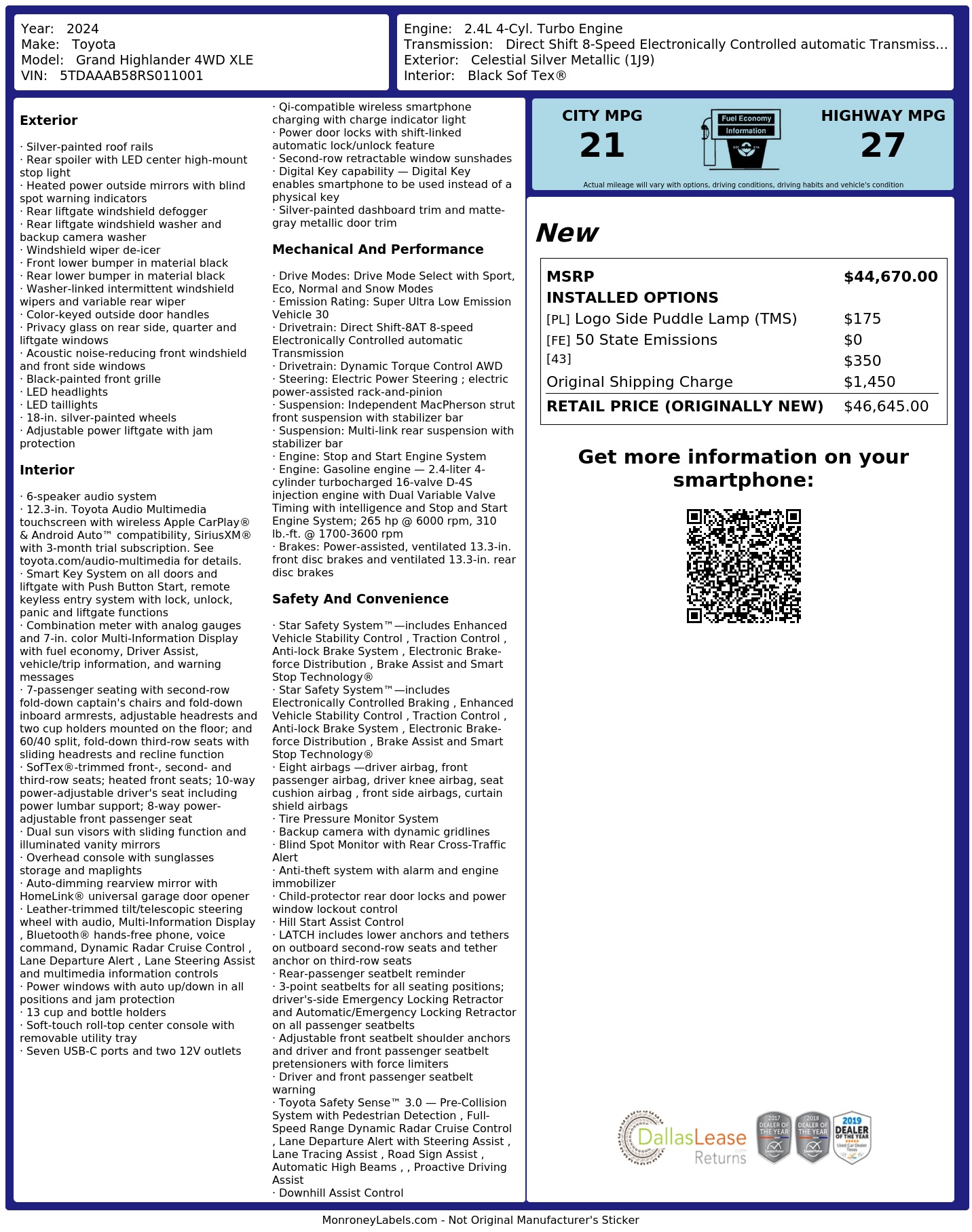 Monroney Label