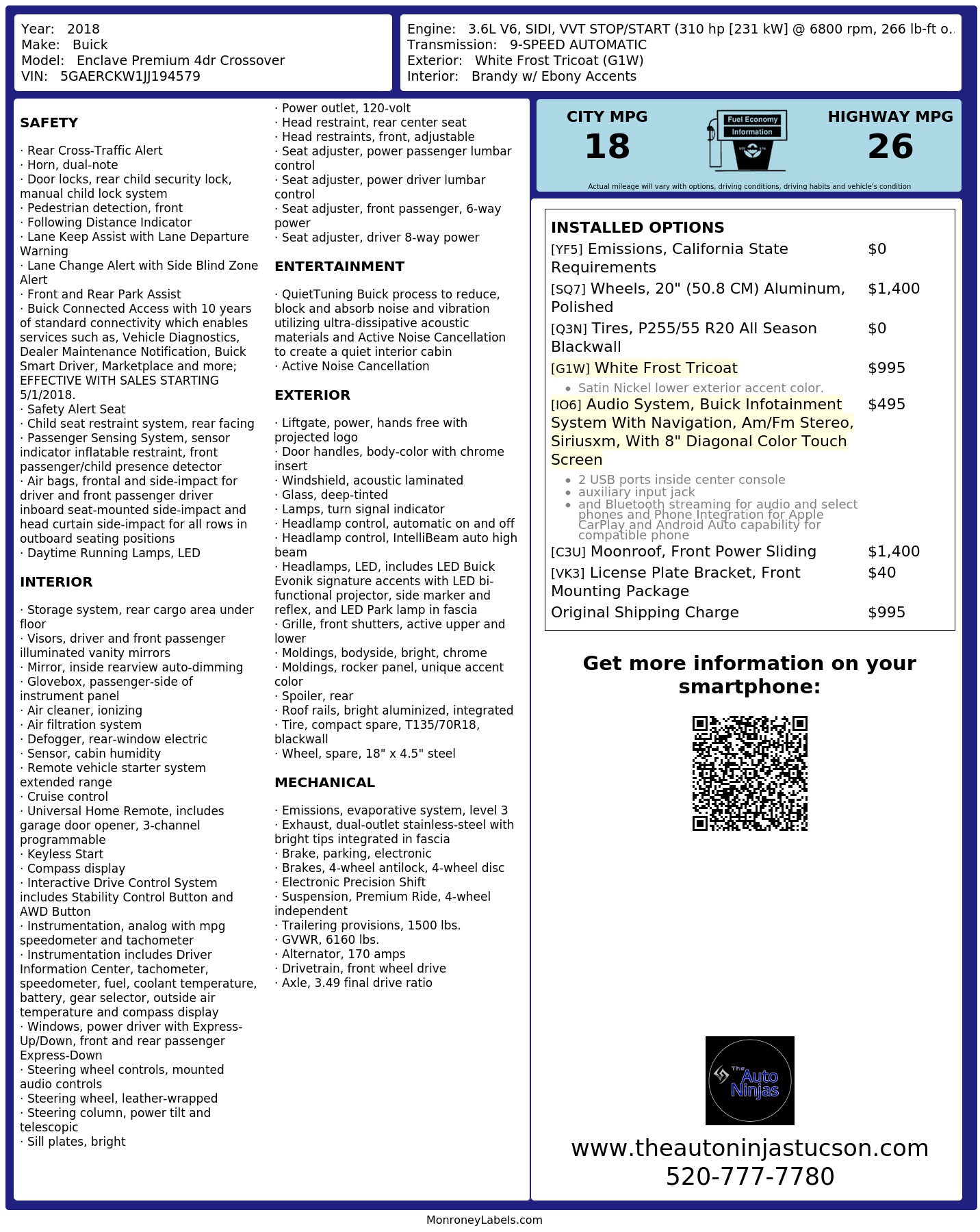 Monroney Label