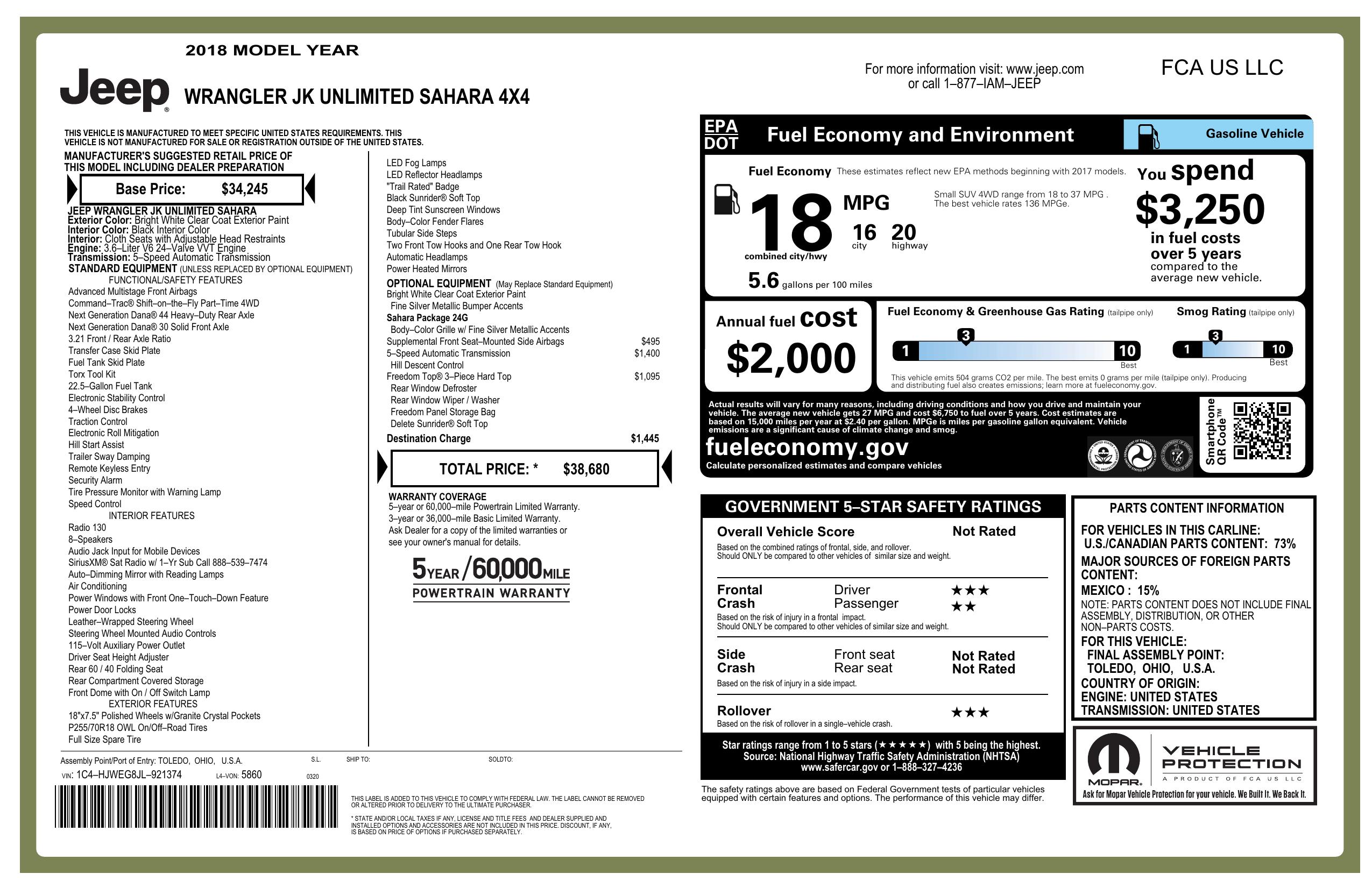 Monroney Label