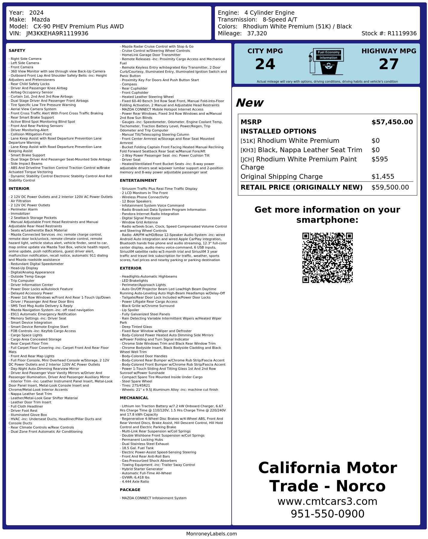 Monroney Label