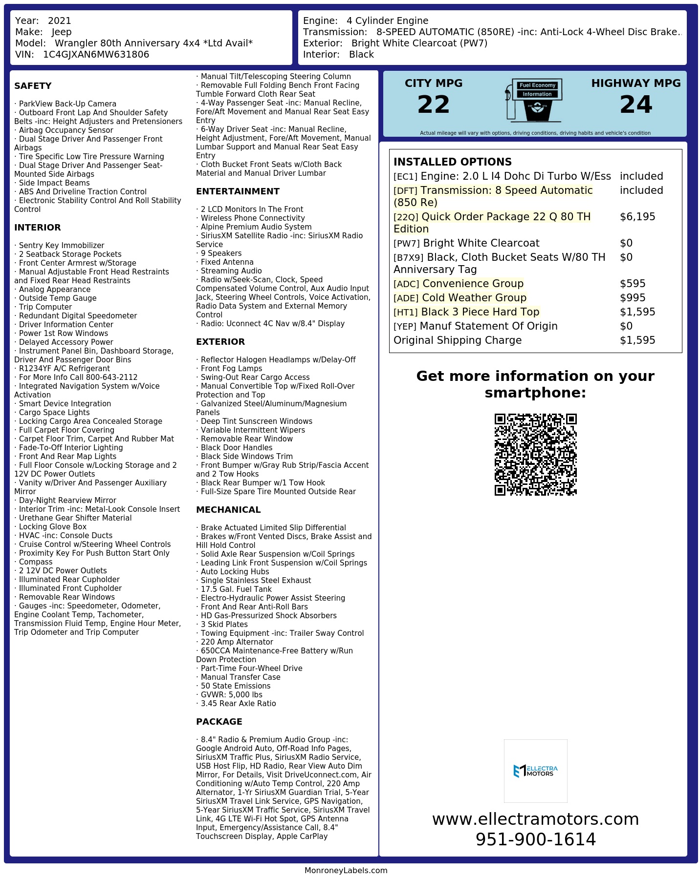 Monroney Label