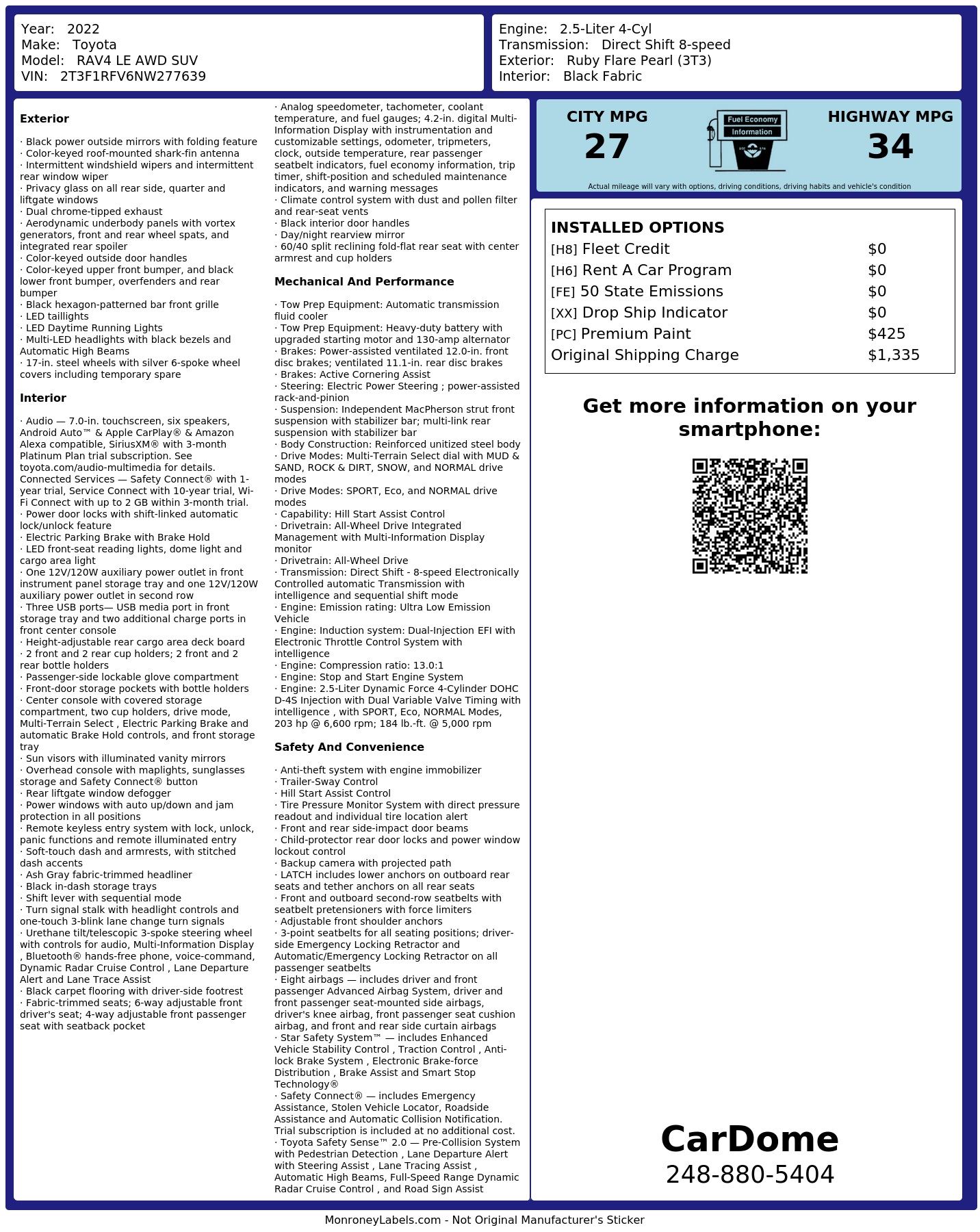 Monroney Label
