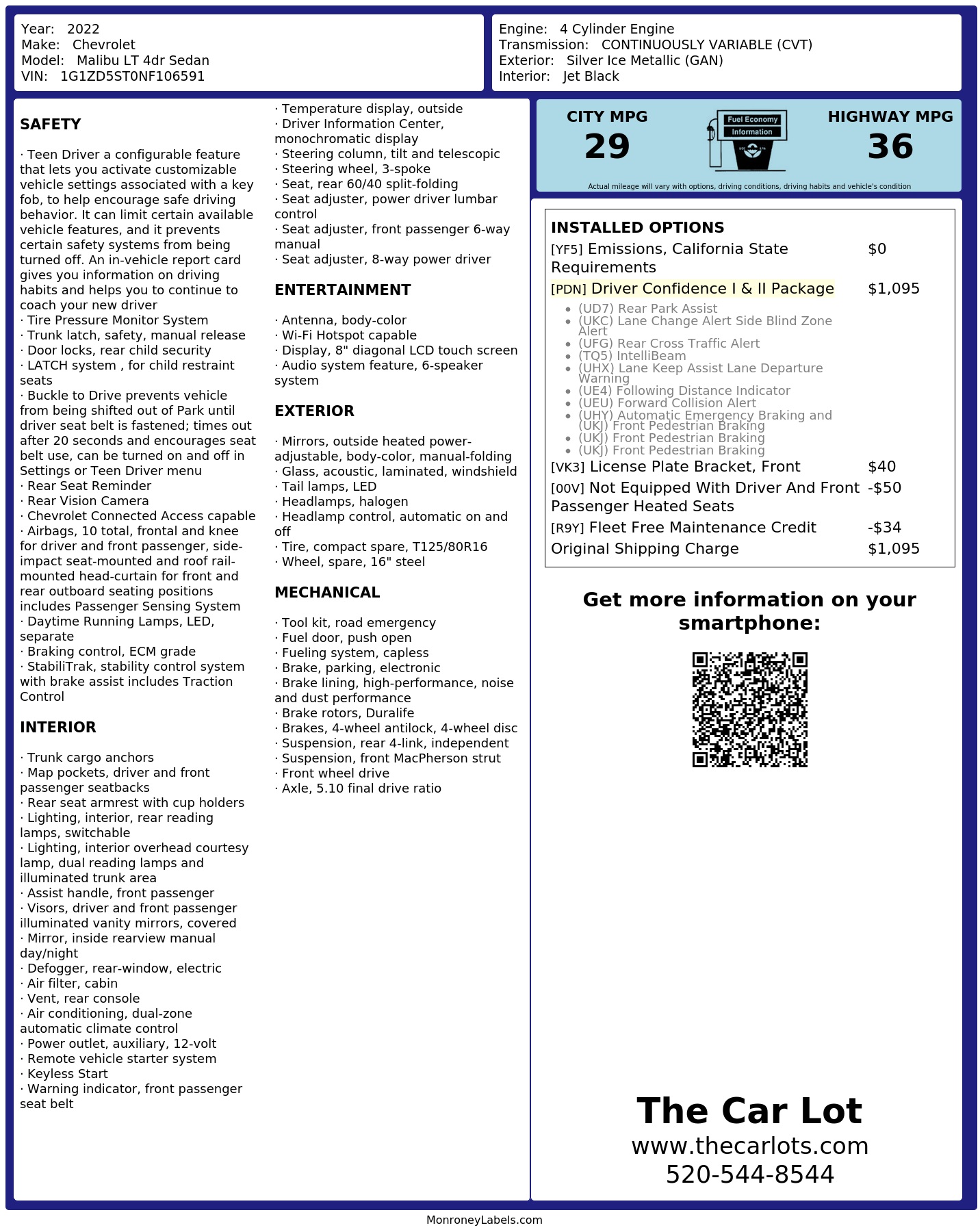 Monroney Label