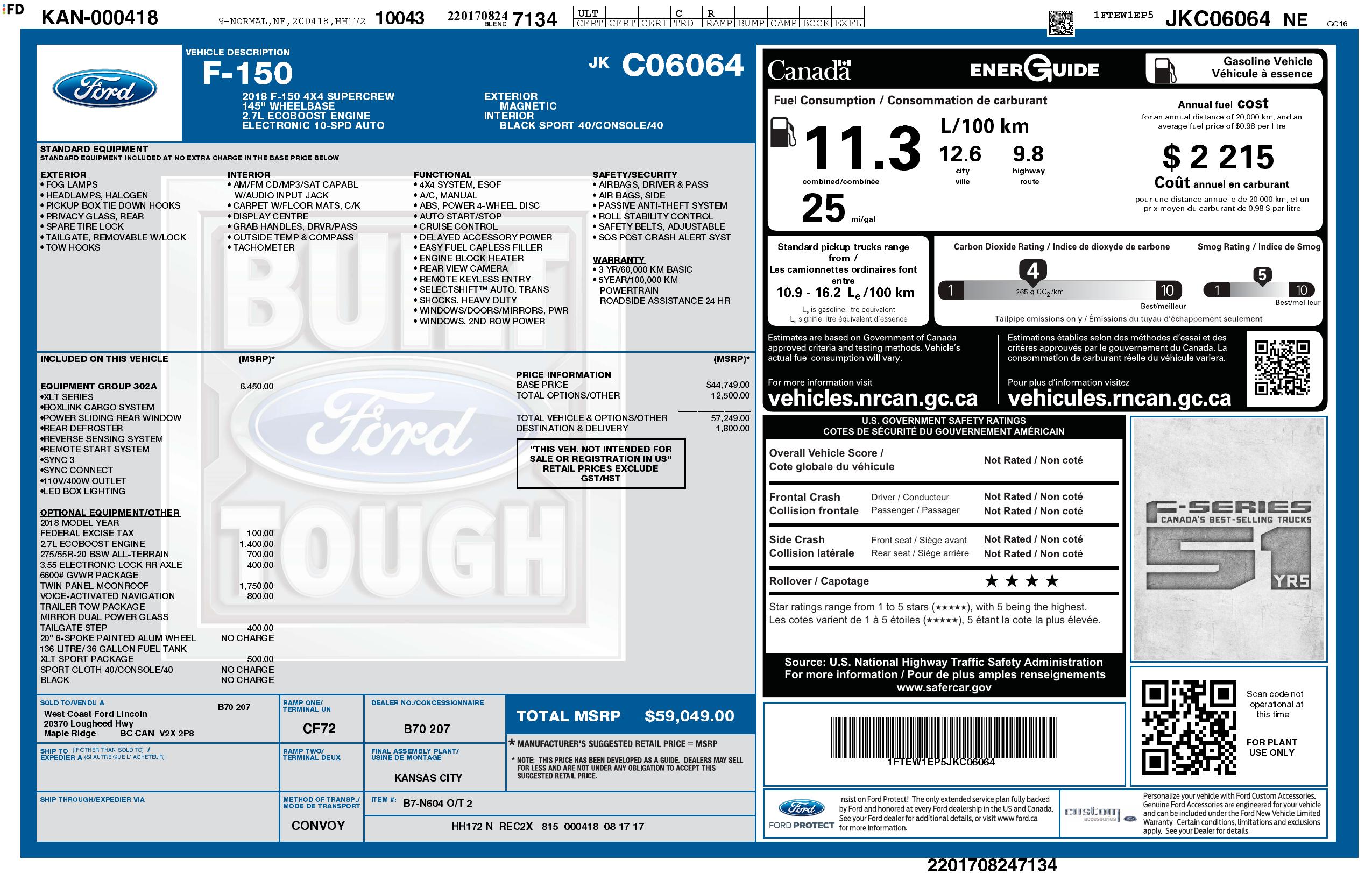 Monroney Label
