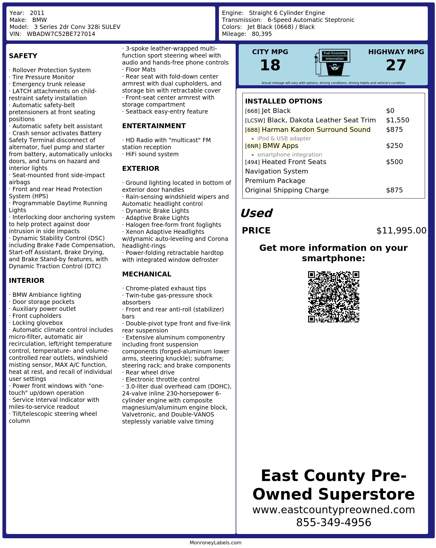 Monroney Label