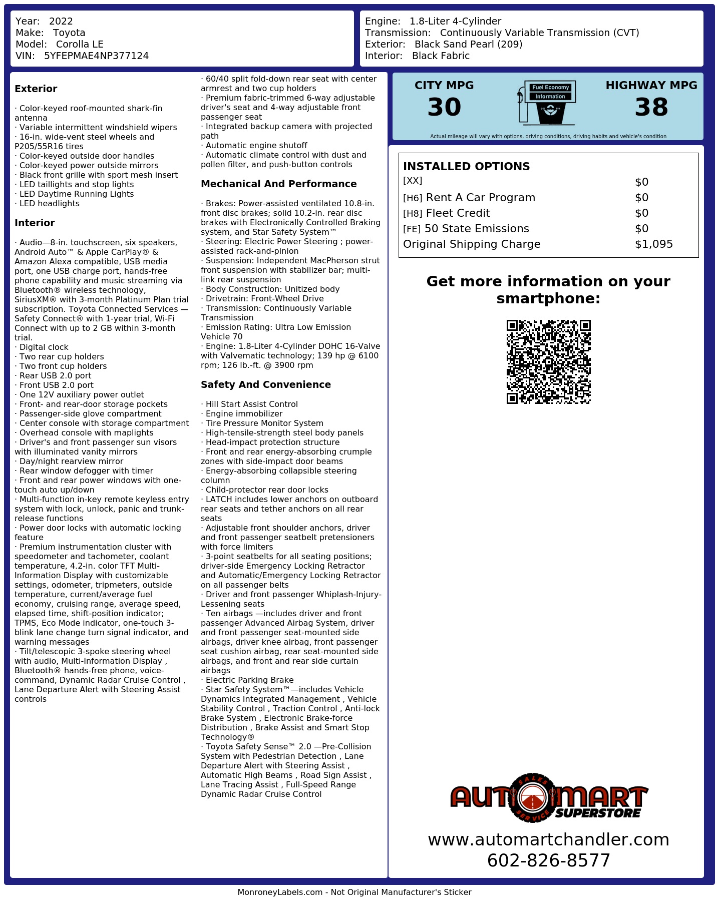 Monroney Label
