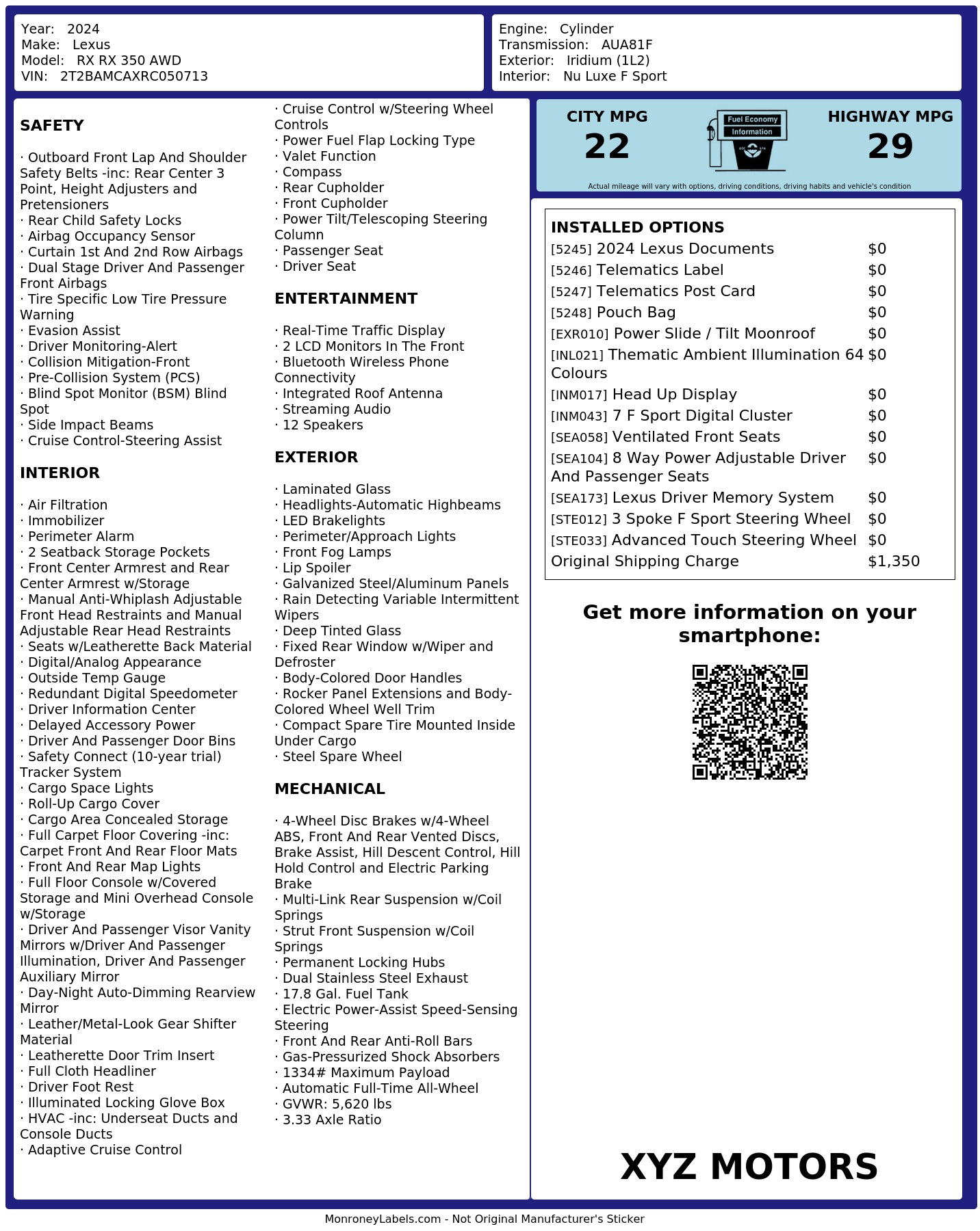 Monroney Label