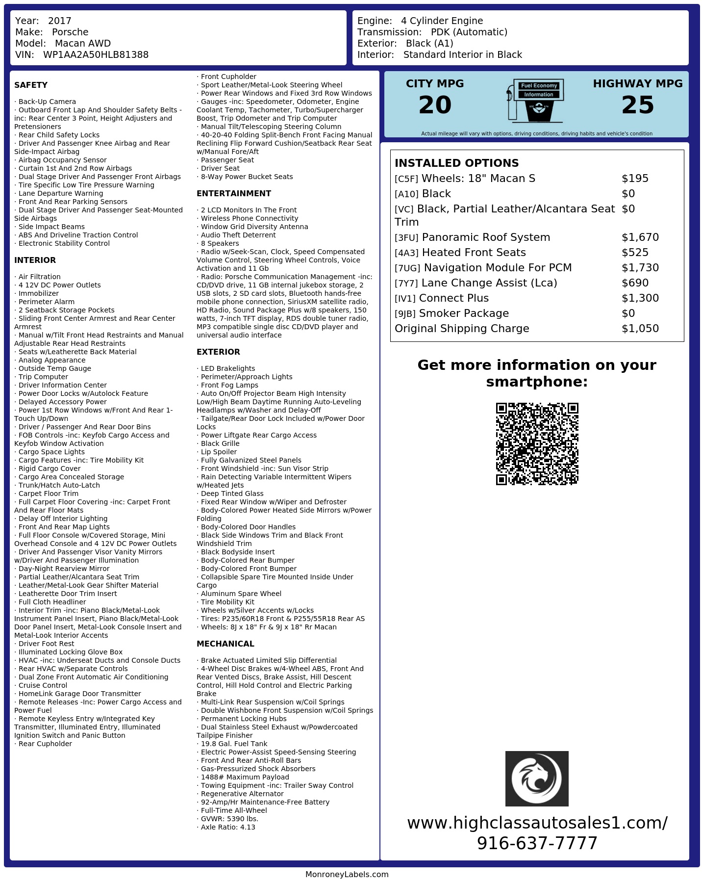 Monroney Label