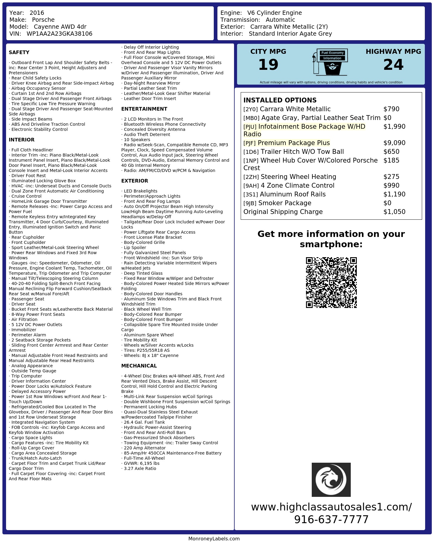Monroney Label