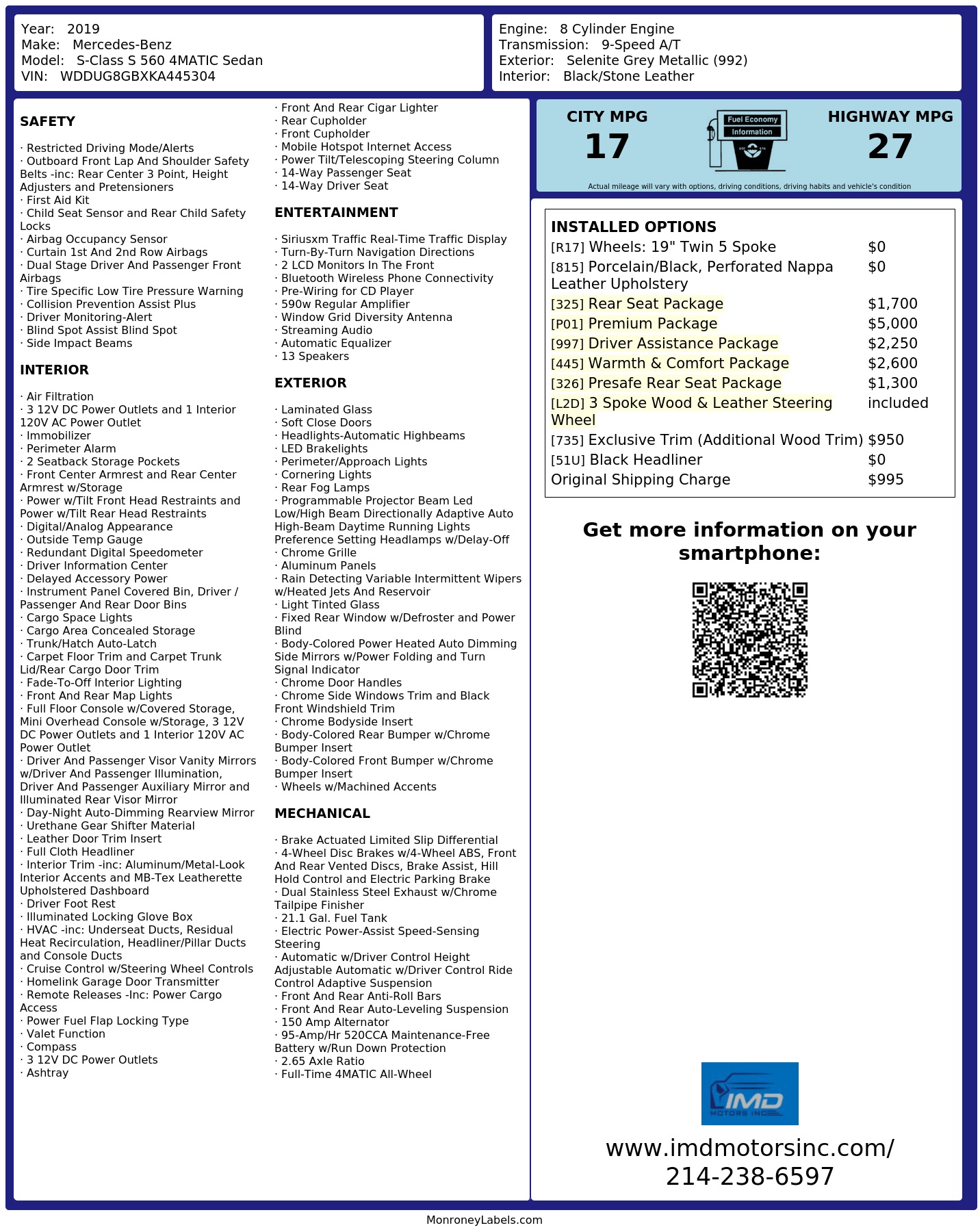 Monroney Label