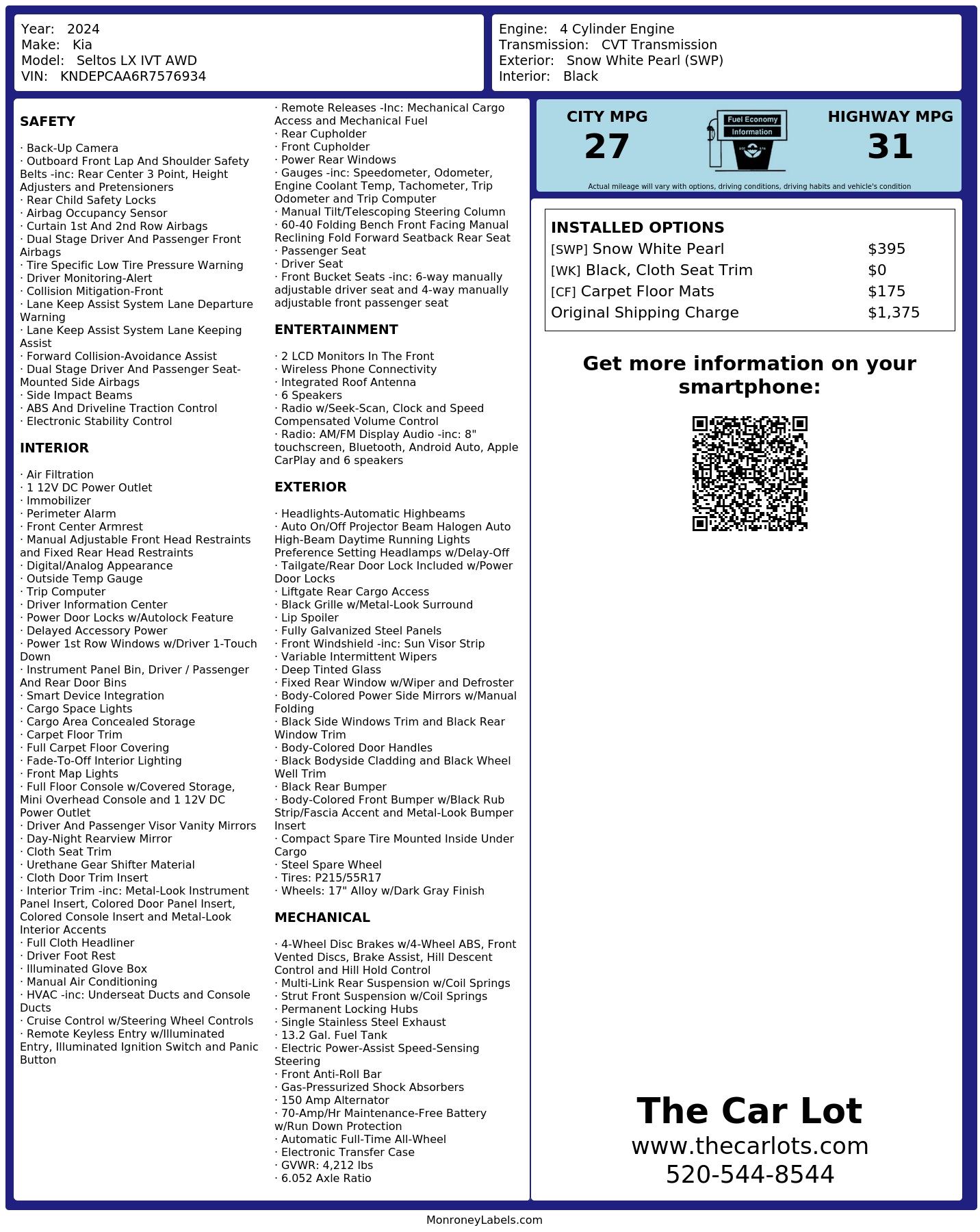 Monroney Label