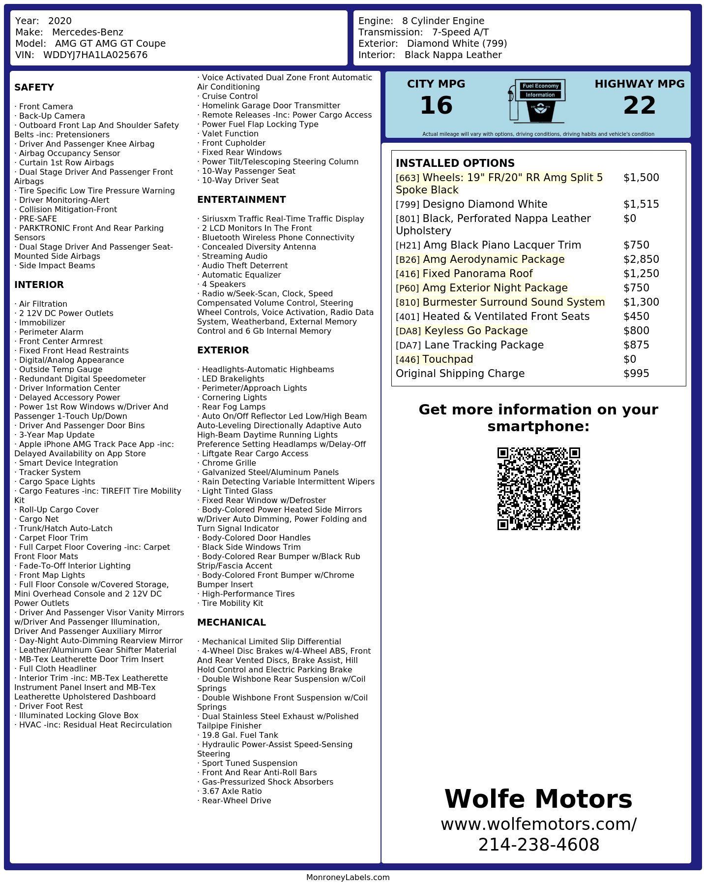 Monroney Label