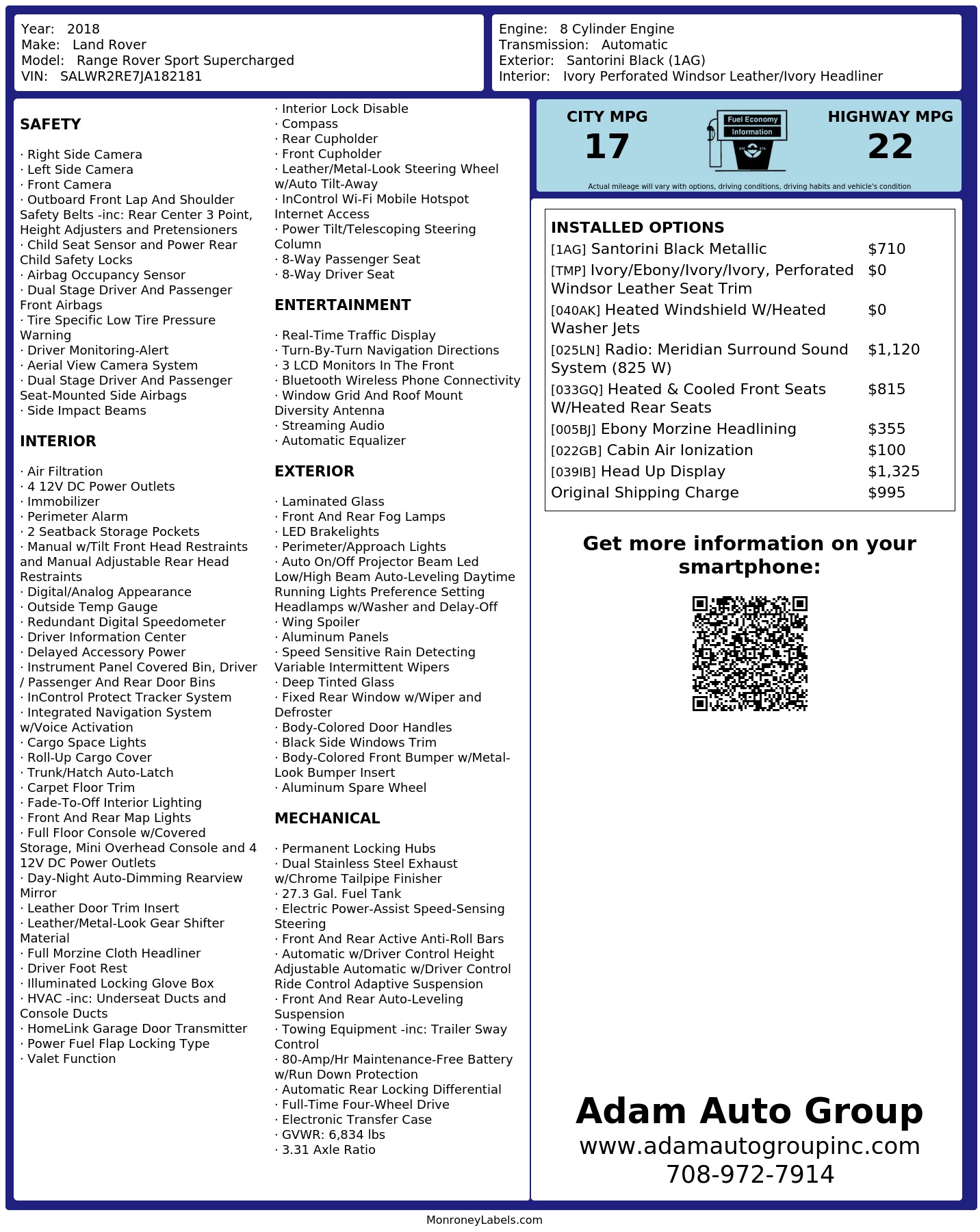 Monroney Label