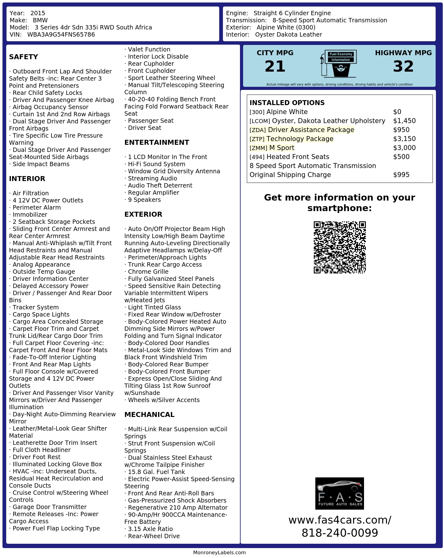 Monroney Label