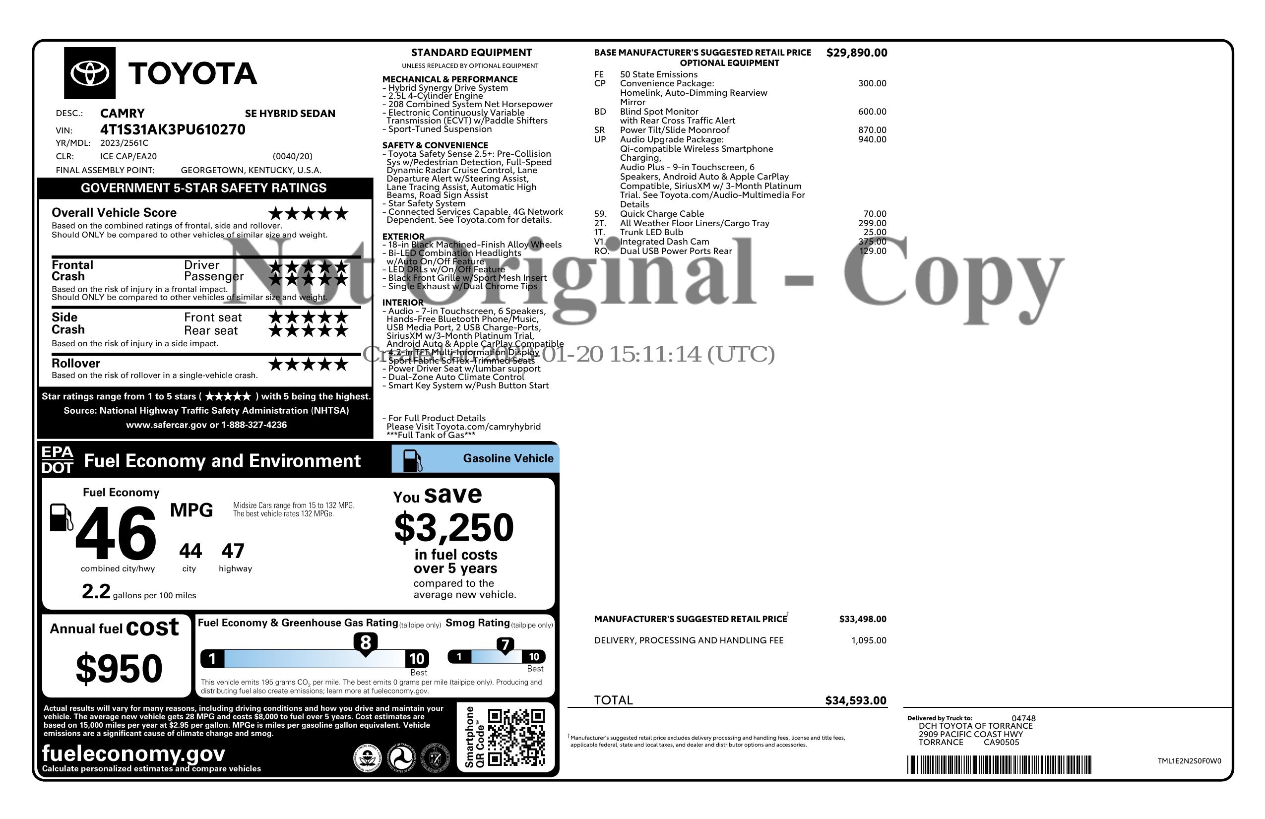 Monroney Label