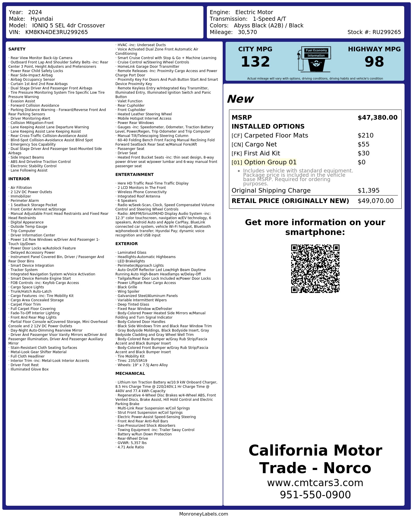 Monroney Label
