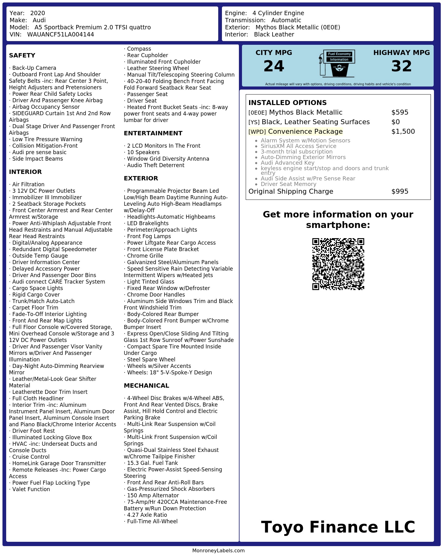 Monroney Label