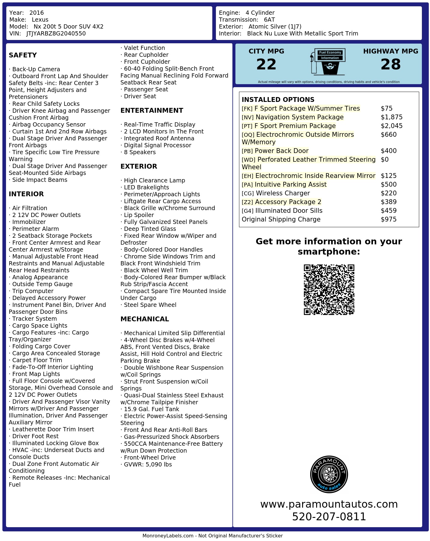 Monroney Label