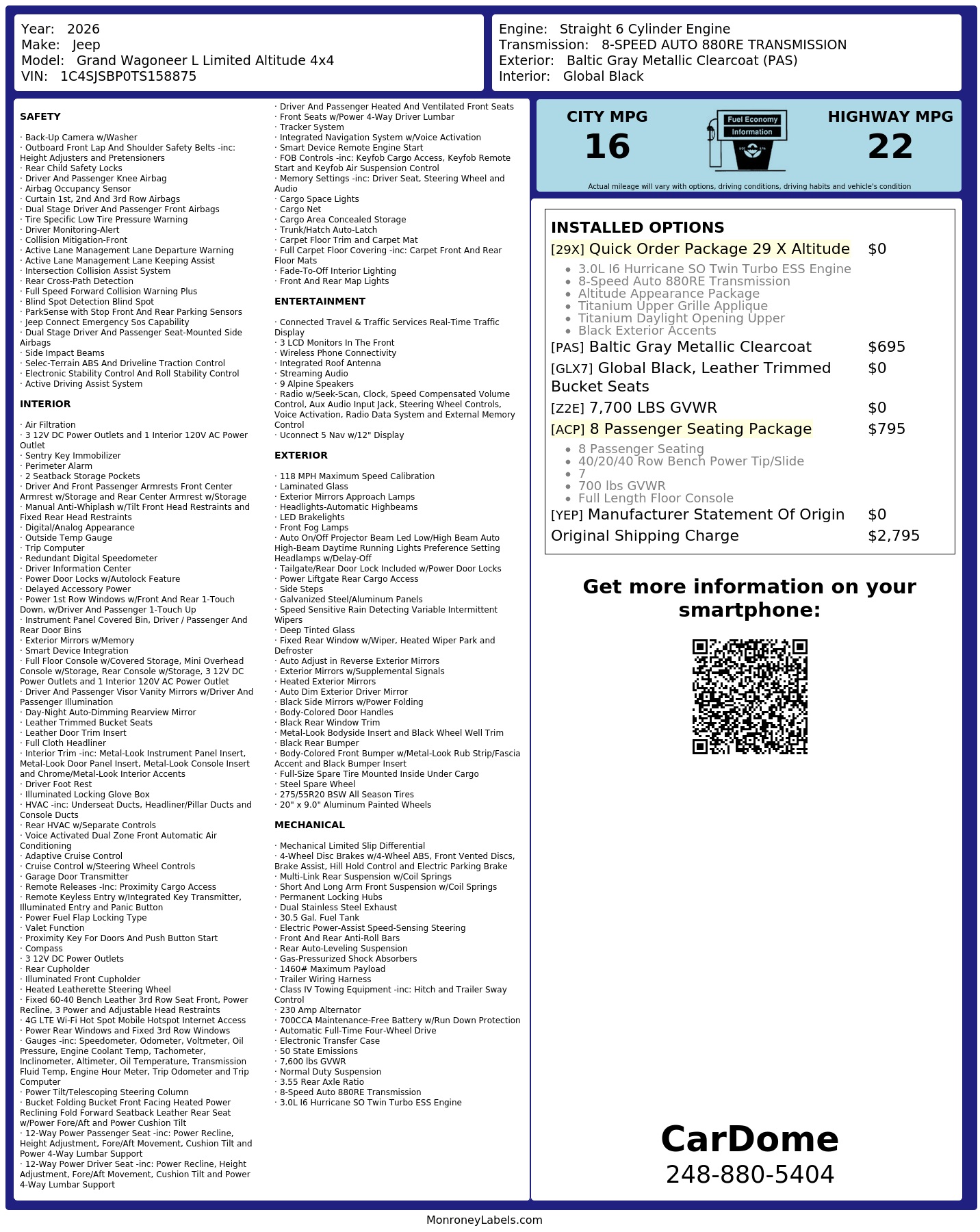 Monroney Label