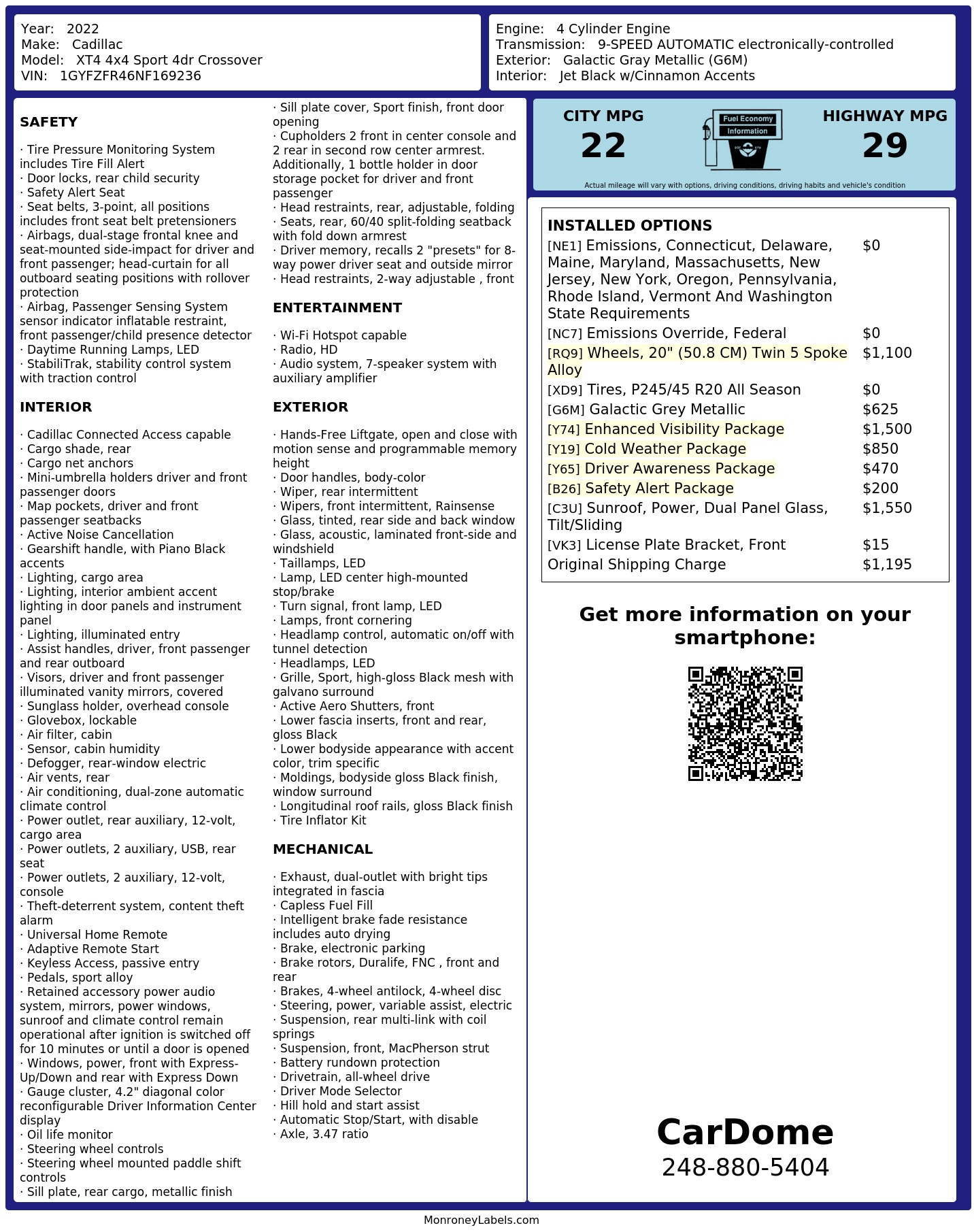 Monroney Label