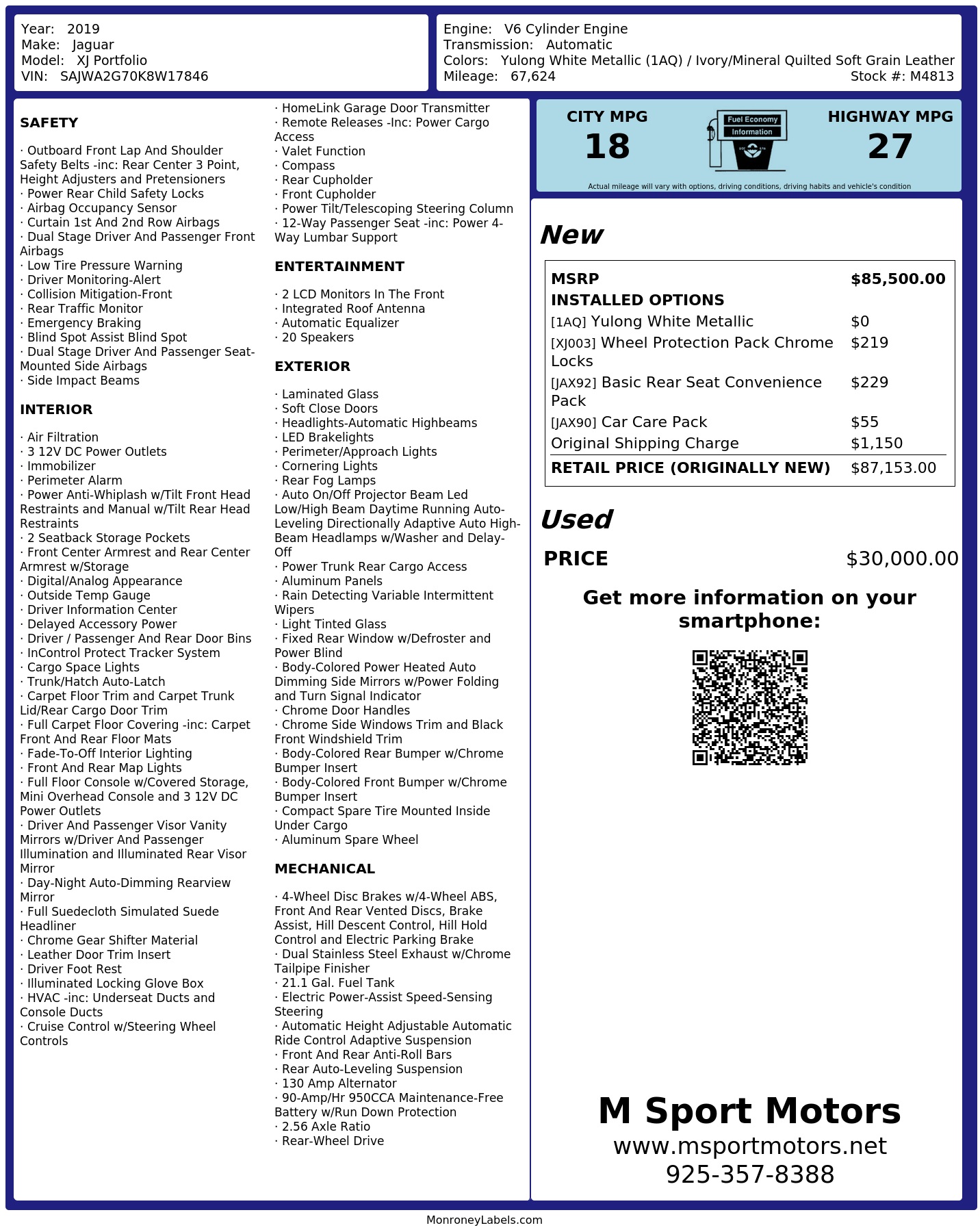 Monroney Label