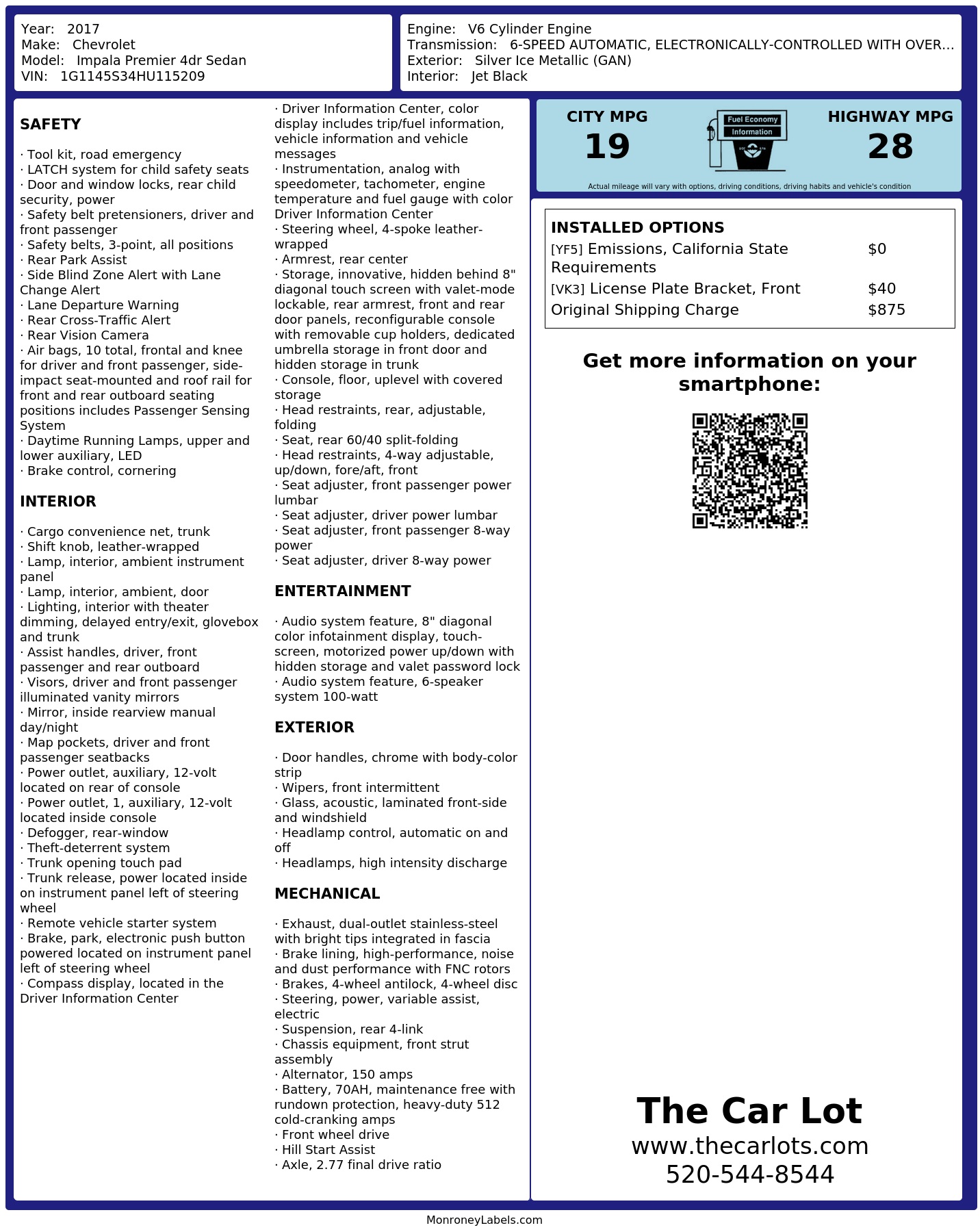 Monroney Label