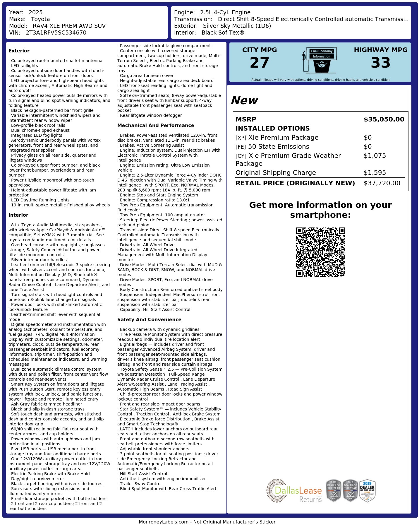 Monroney Label