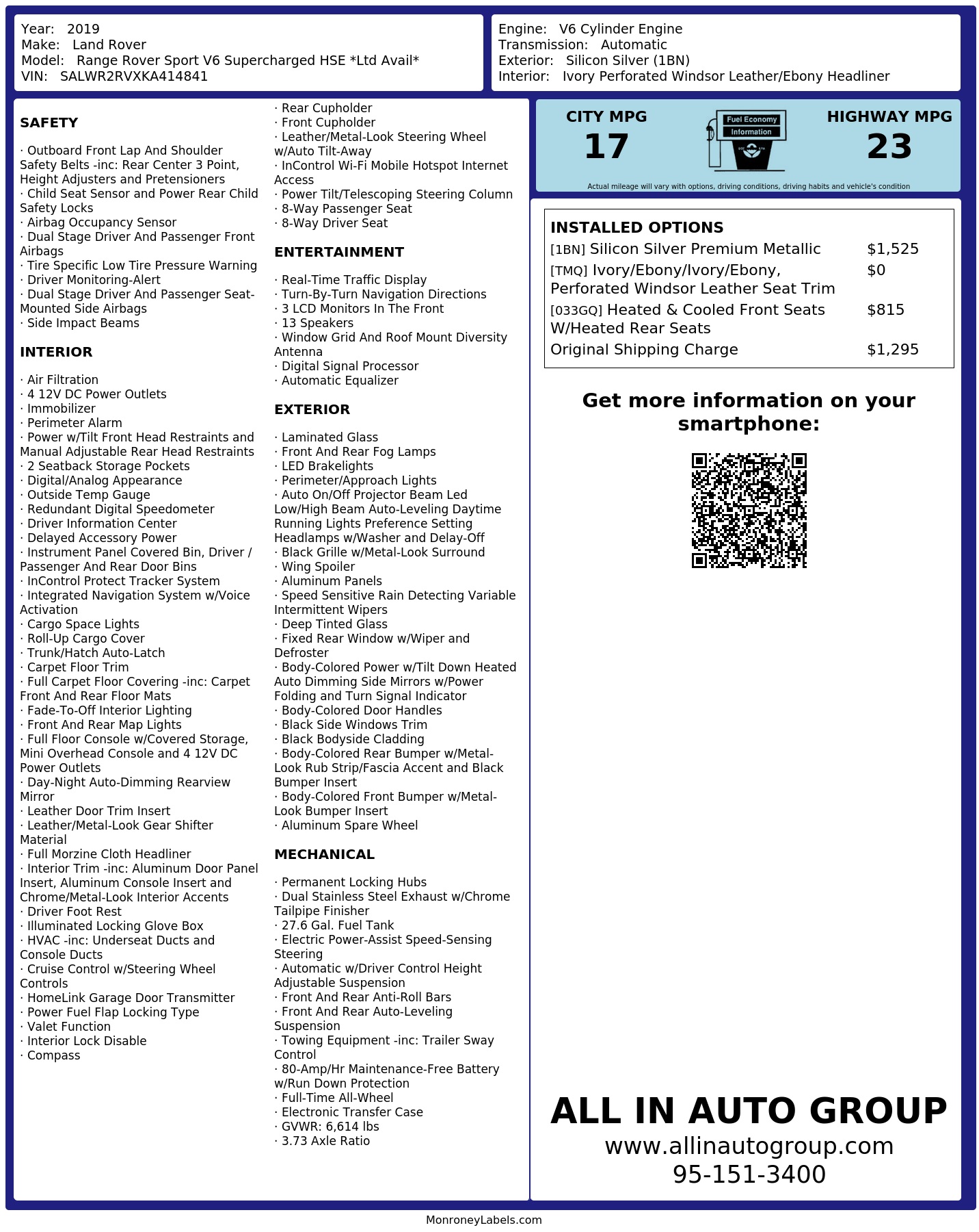 Monroney Label