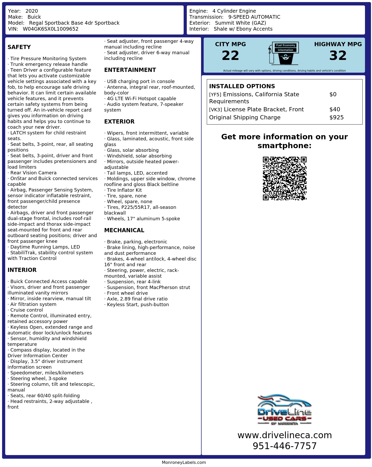 Monroney Label