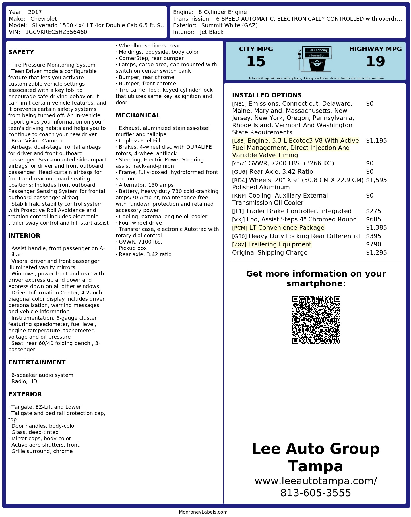 Monroney Label
