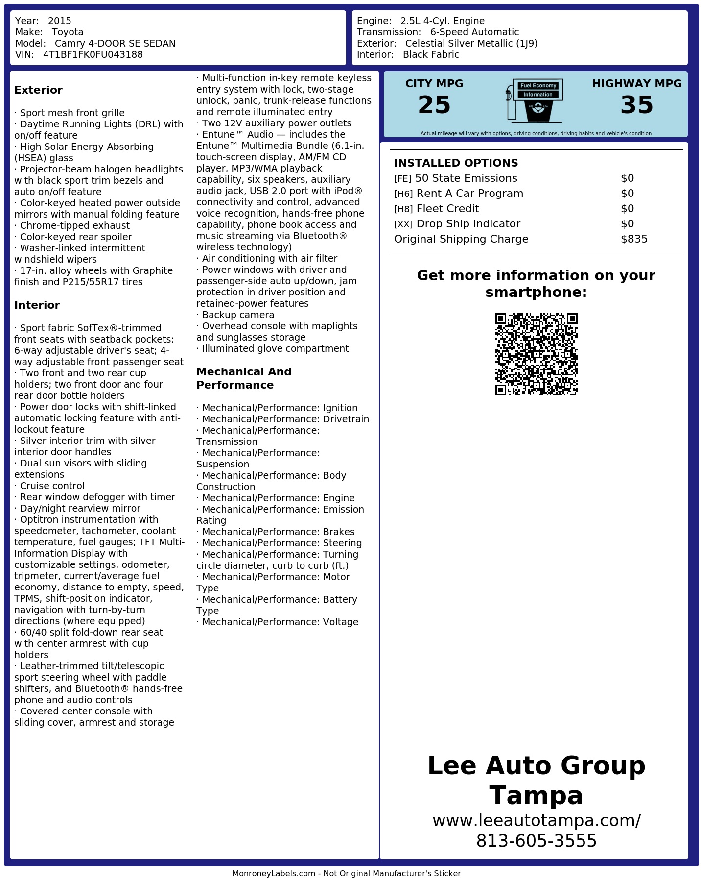 Monroney Label