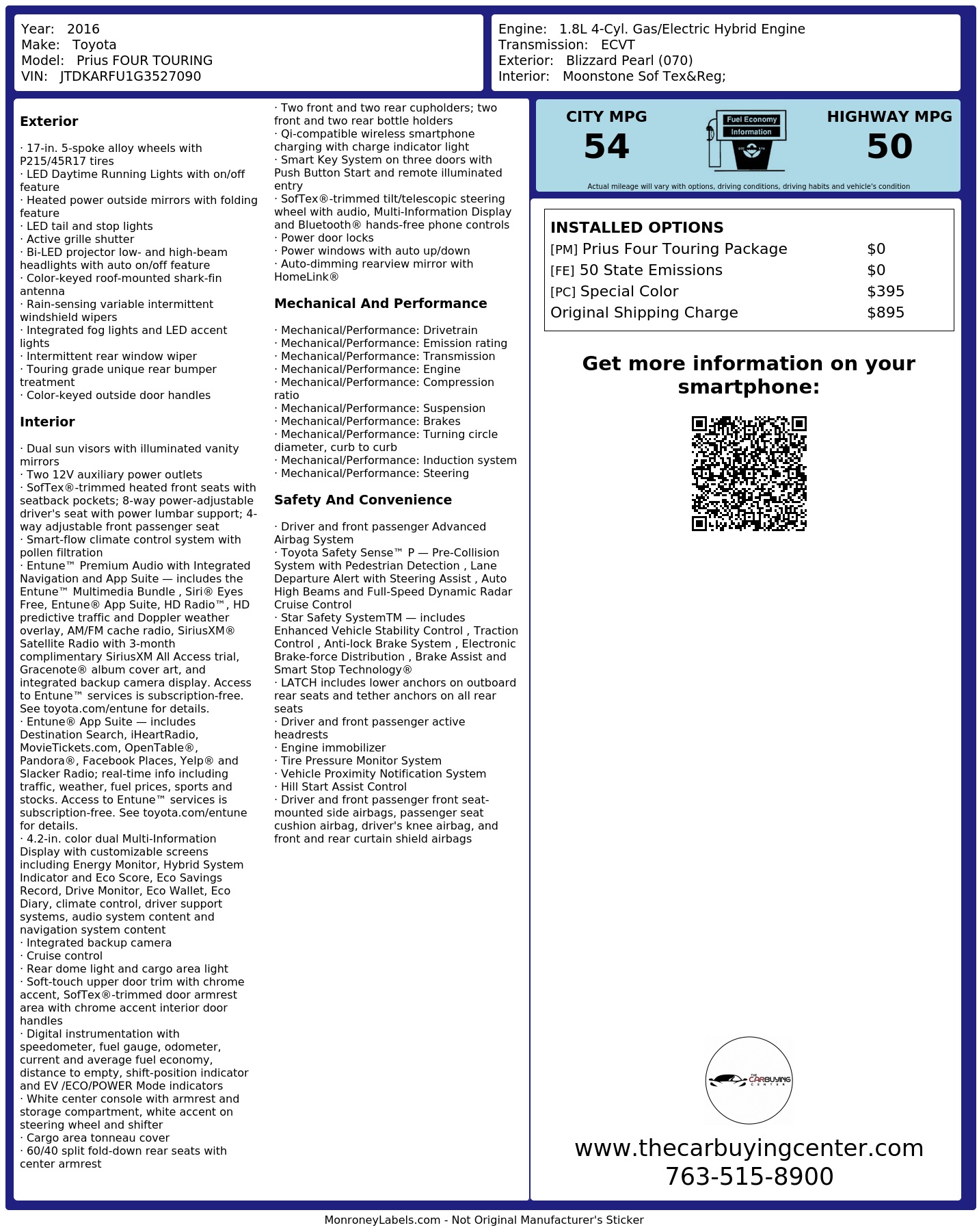 Monroney Label