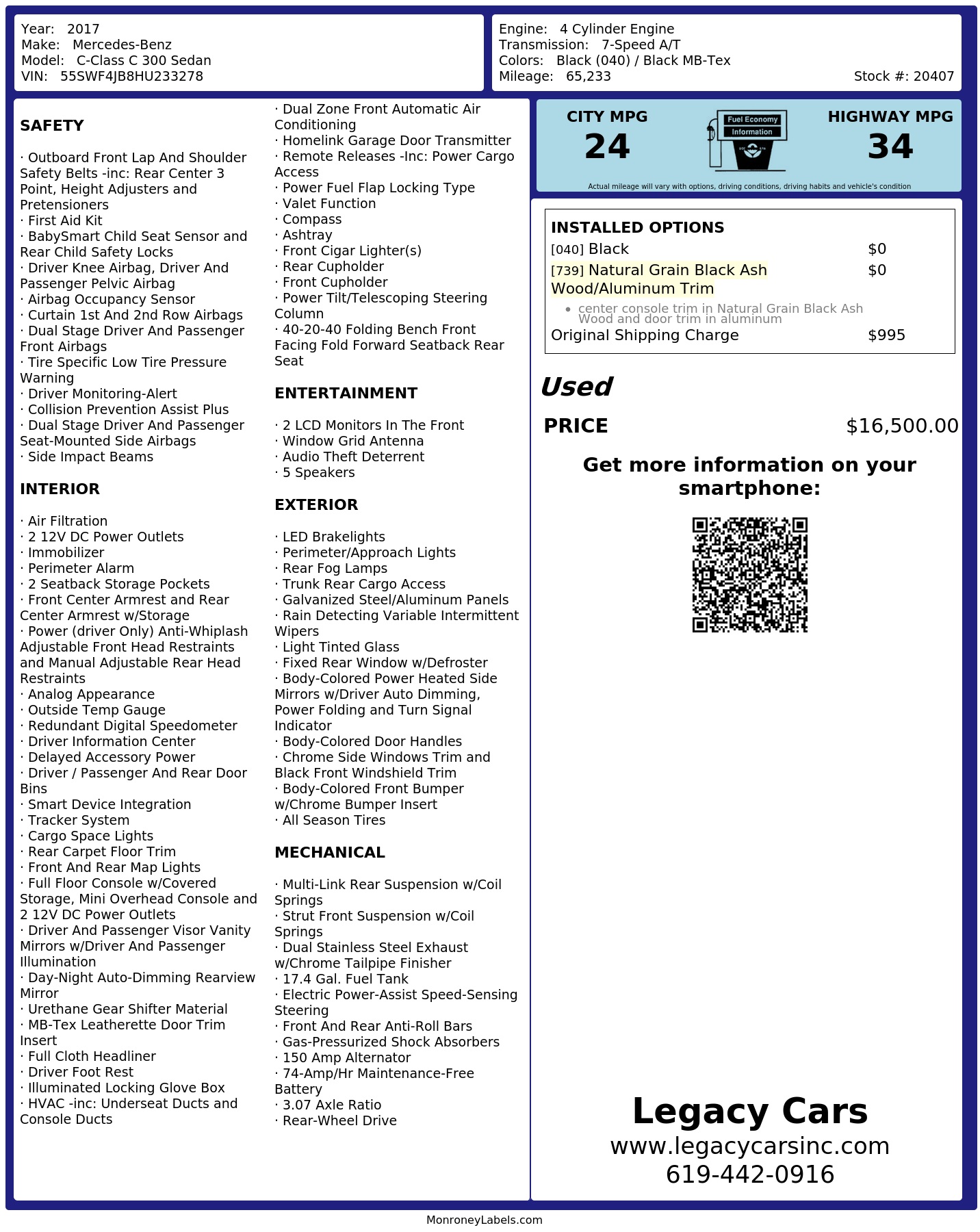 Monroney Label