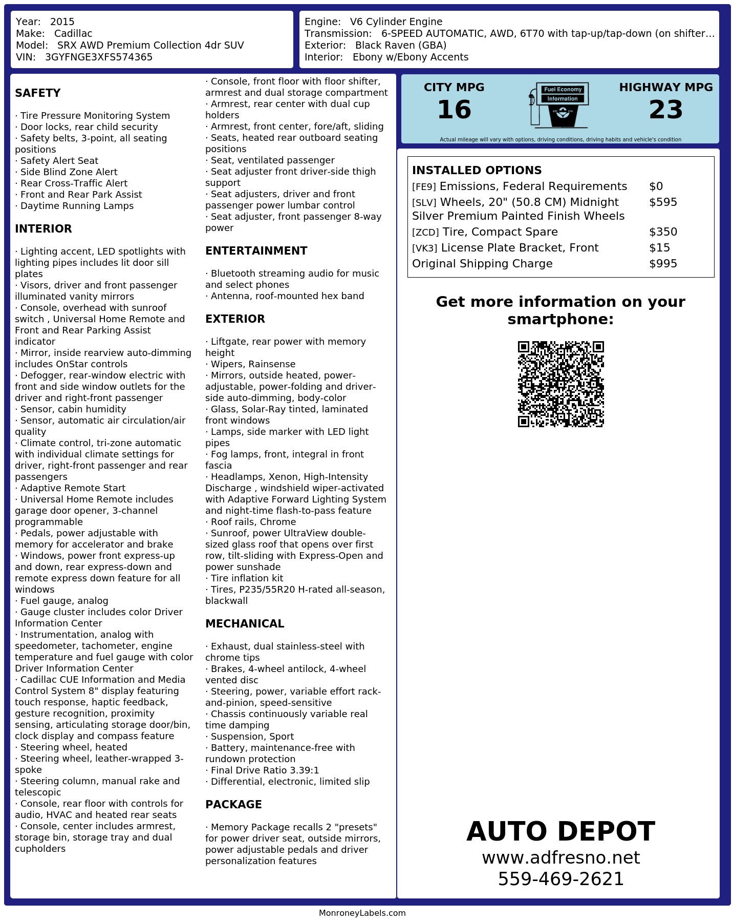 Monroney Label