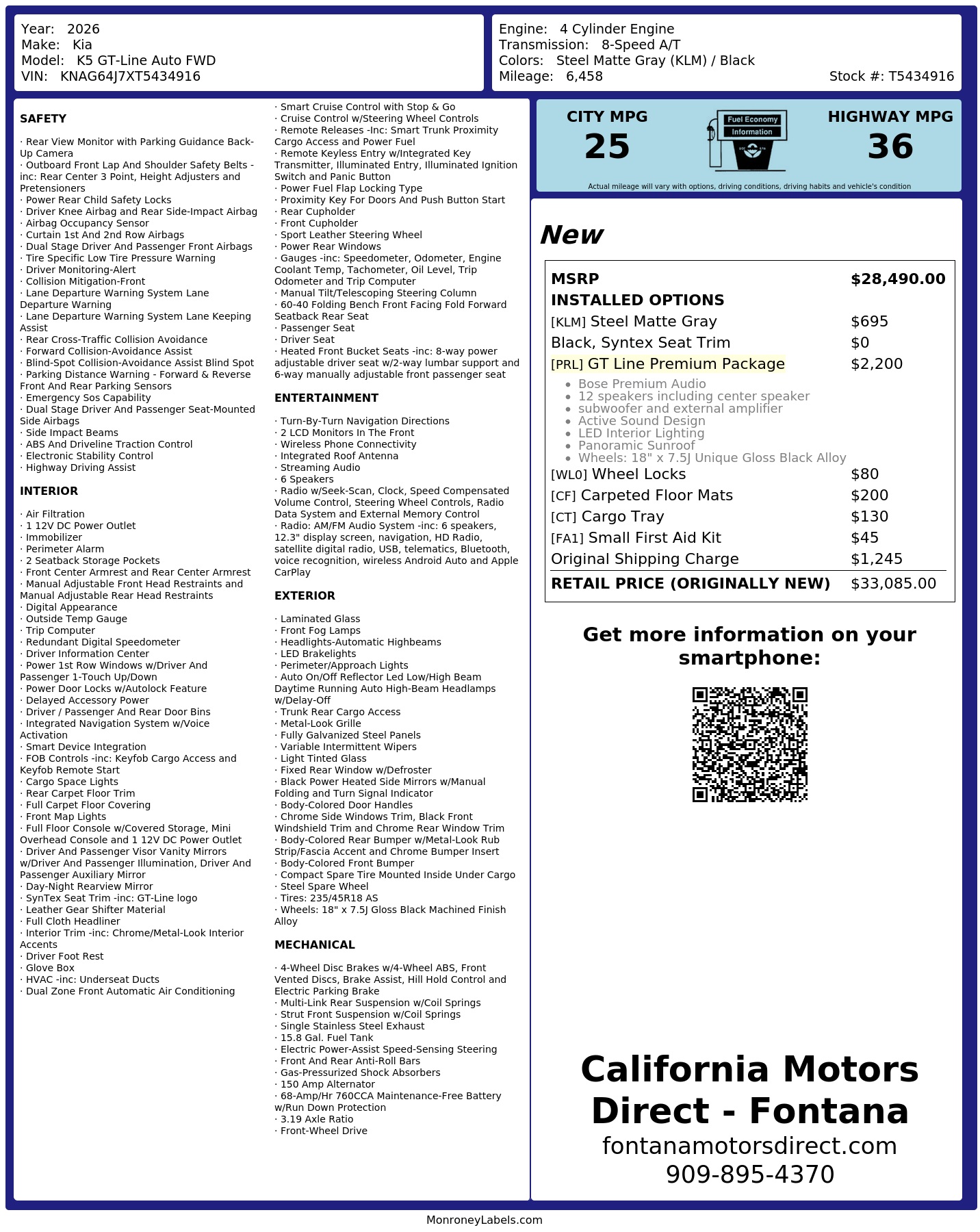 Monroney Label
