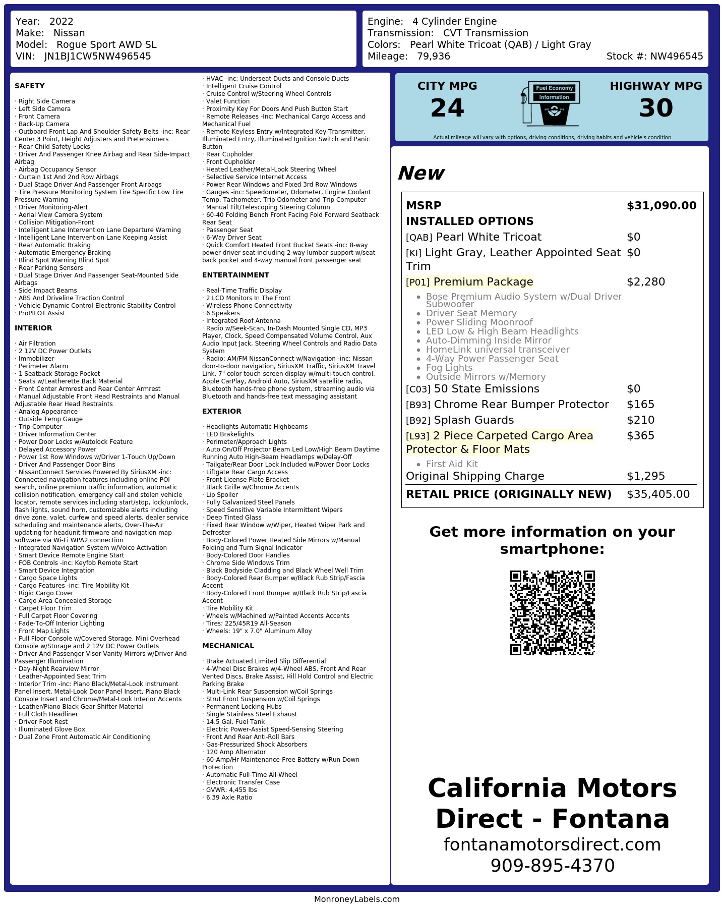 Monroney Label